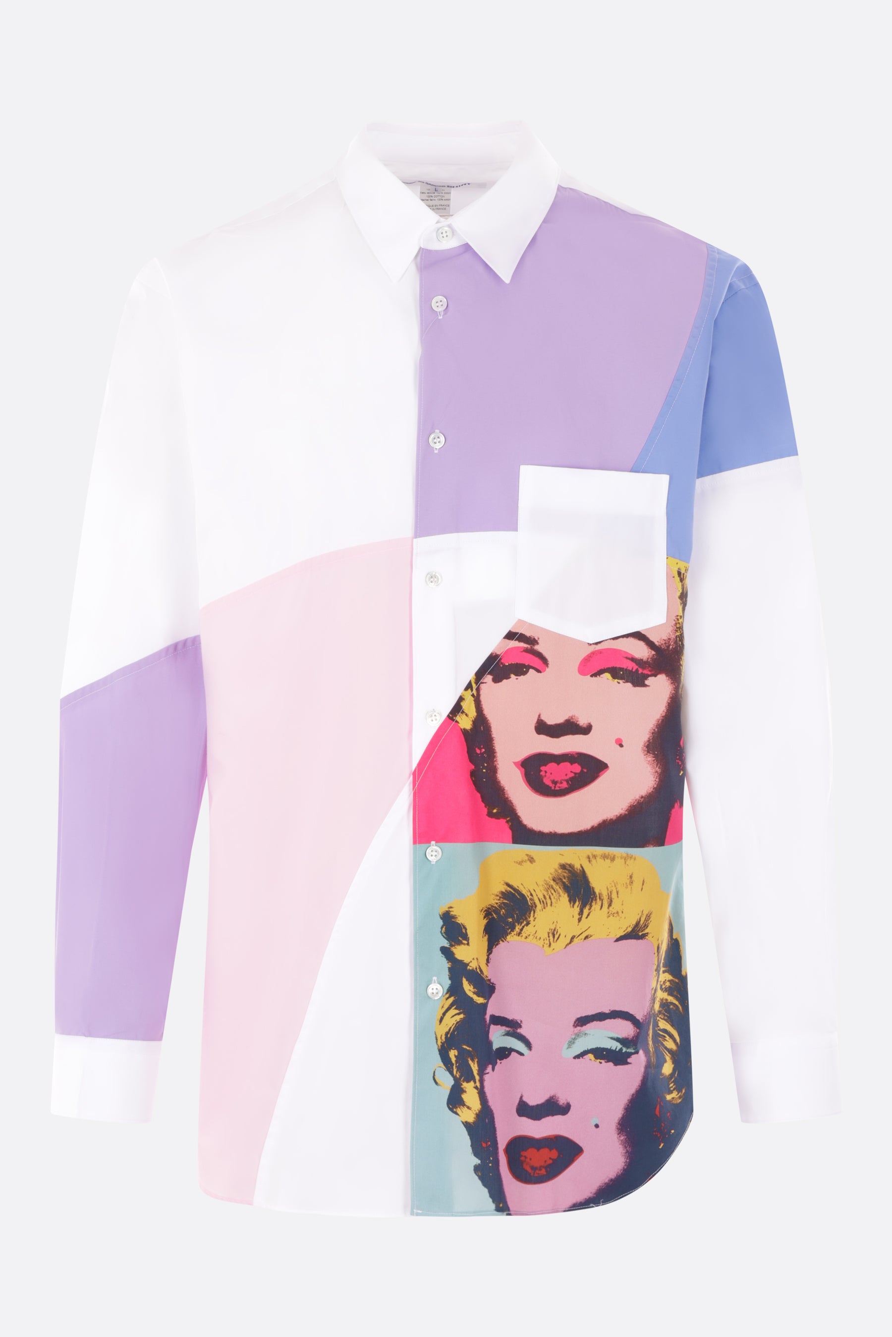 camicia in popeline patchwork stampa Andy Warhol