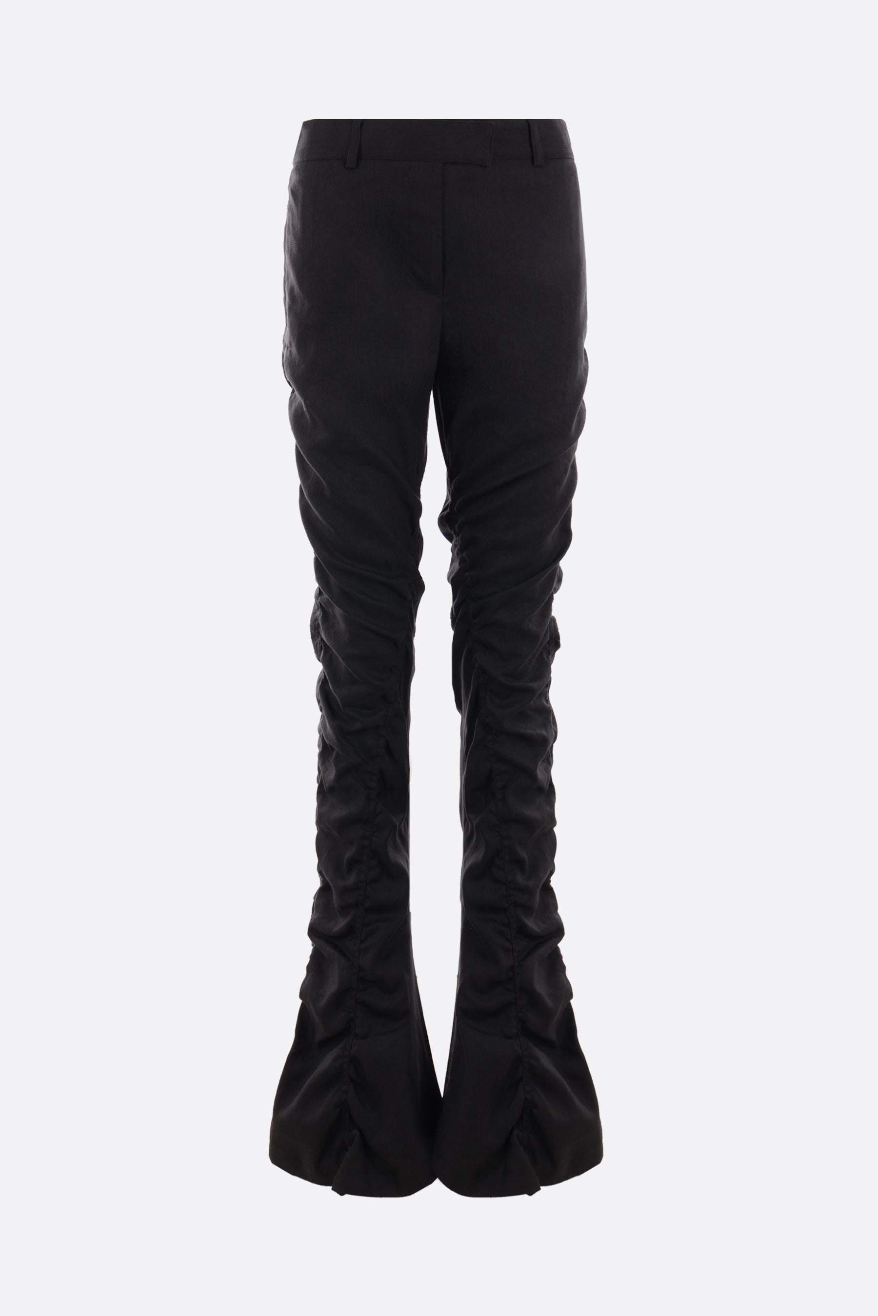 Acne Studios High-rise Ruched Pants In 902 Grey