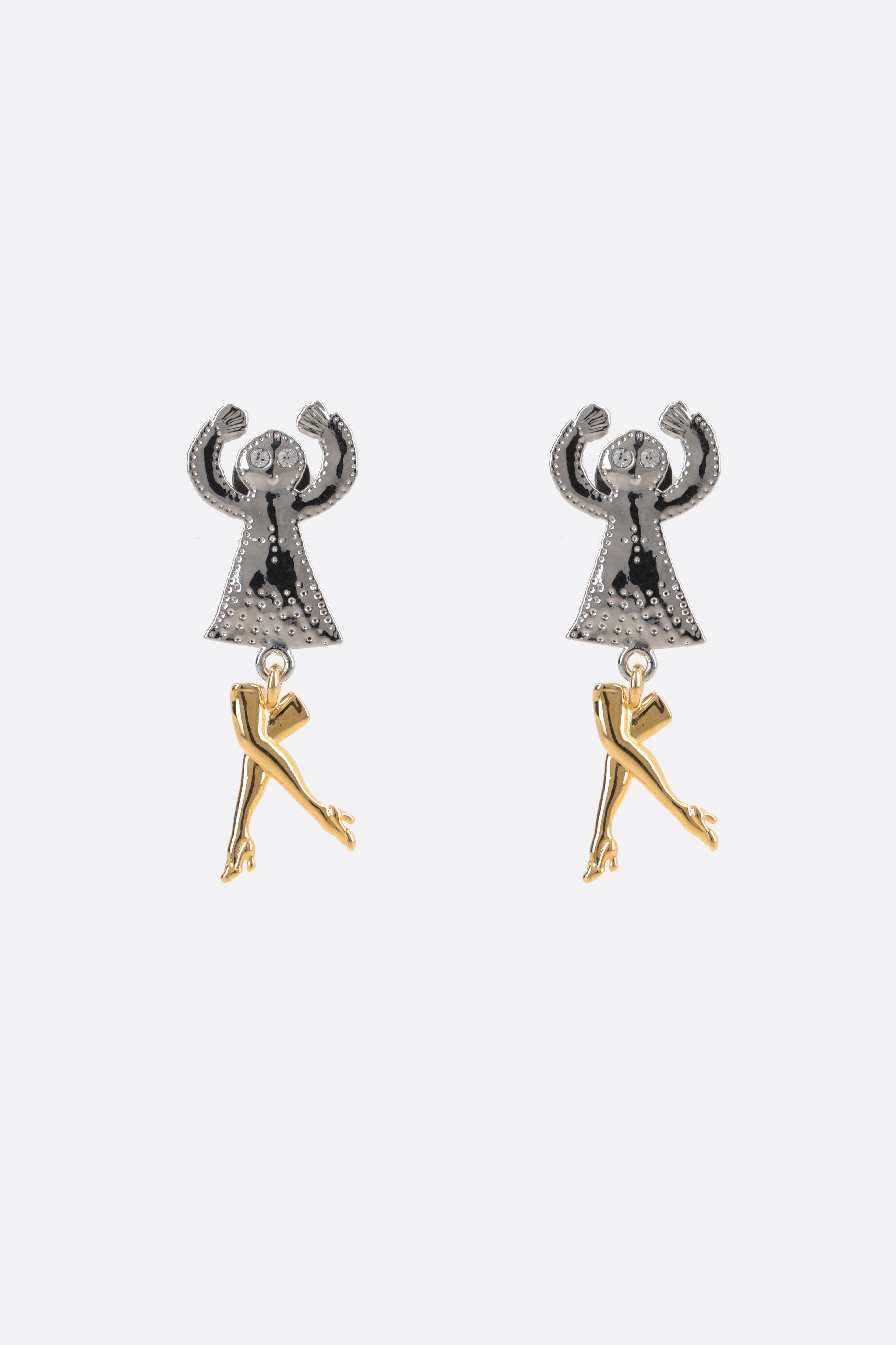 Dancing Legs brass earrings