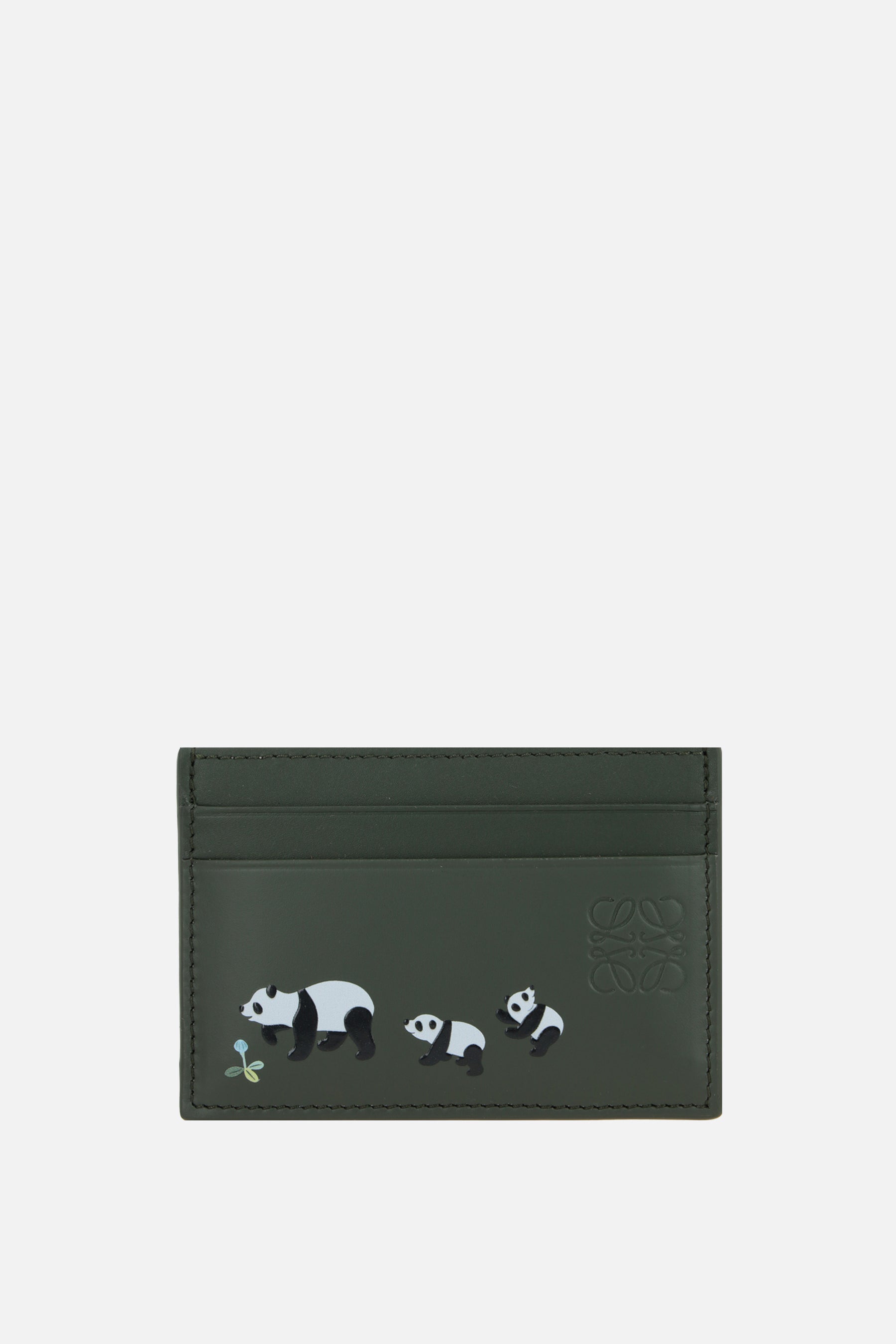 porta carte Panda in pelle liscia