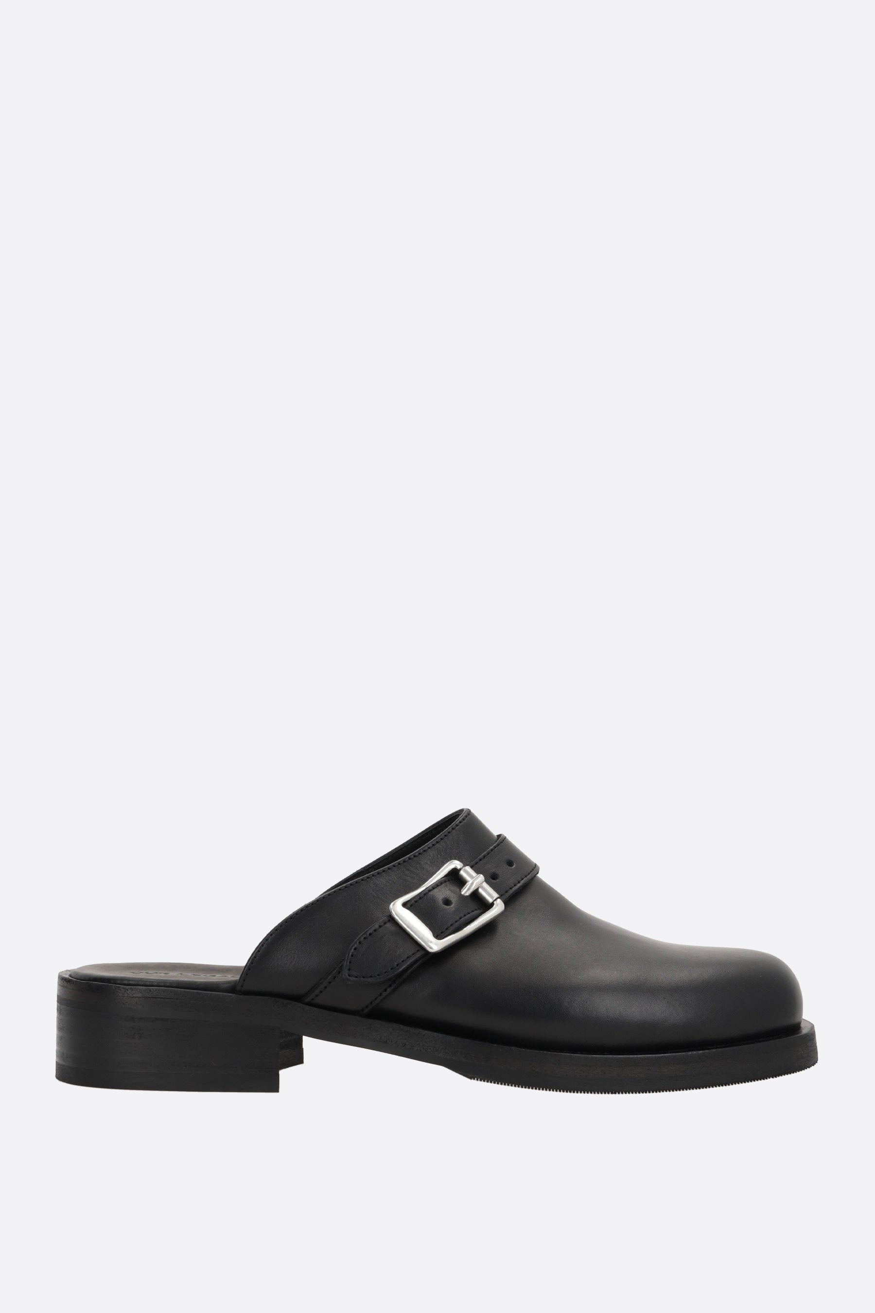 Camion smooth leather flat mules