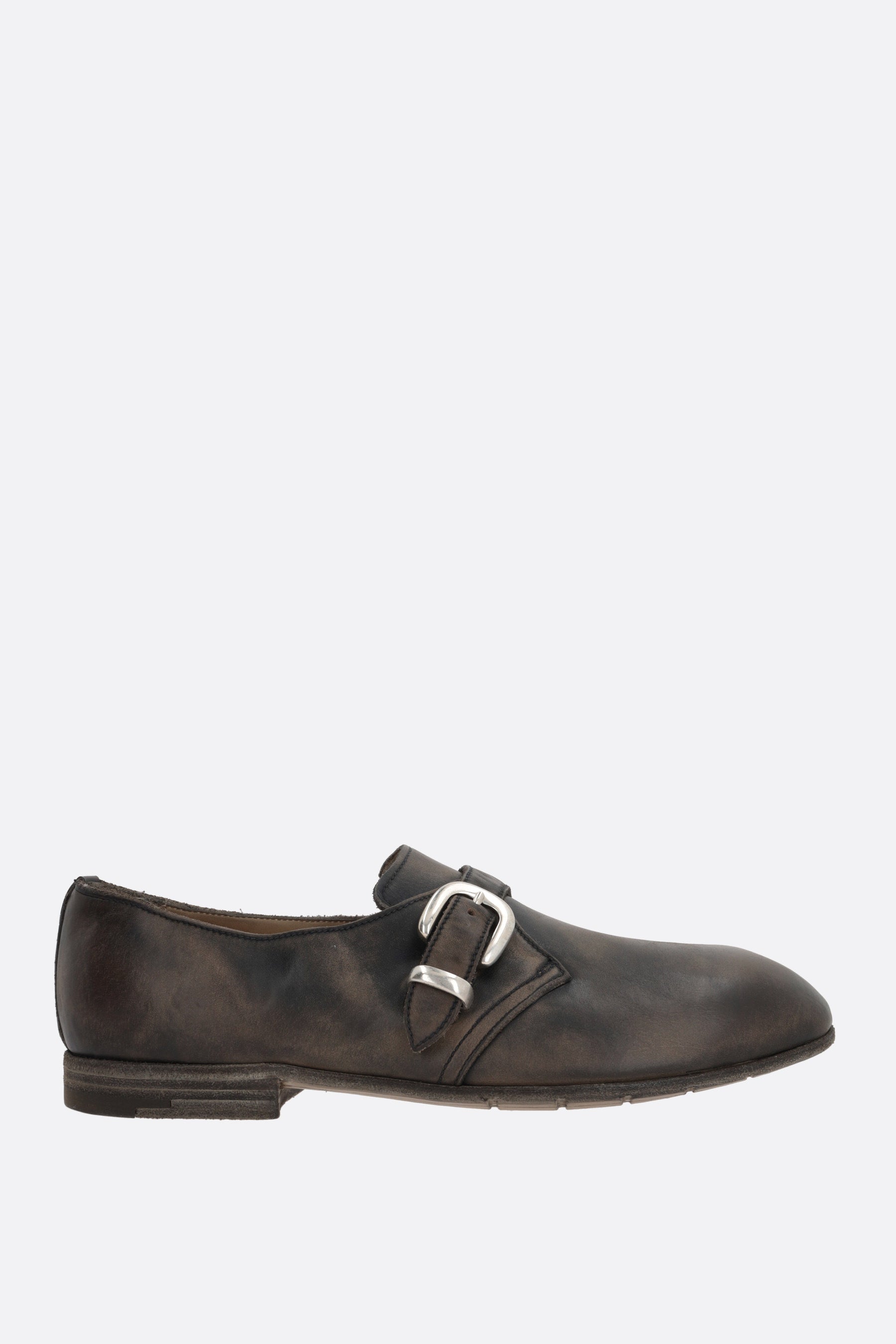 Dress Brass vintage leather monk strap shoes