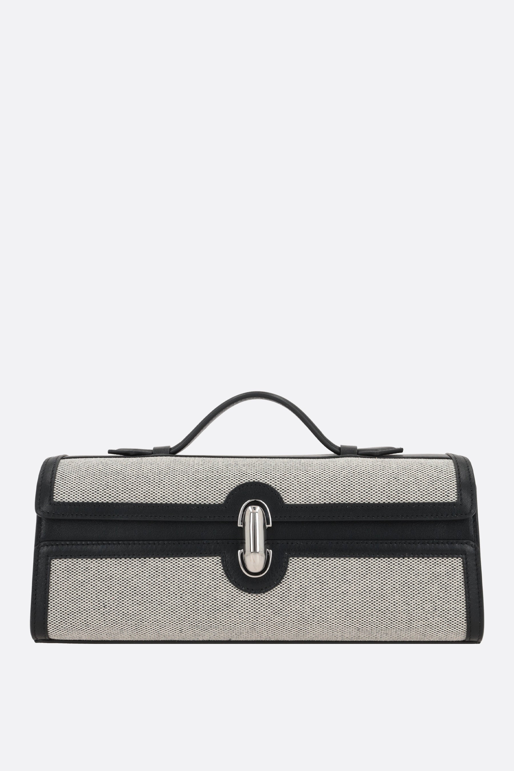 Slim Symmetry Pochette canvas and smooth leather handbag