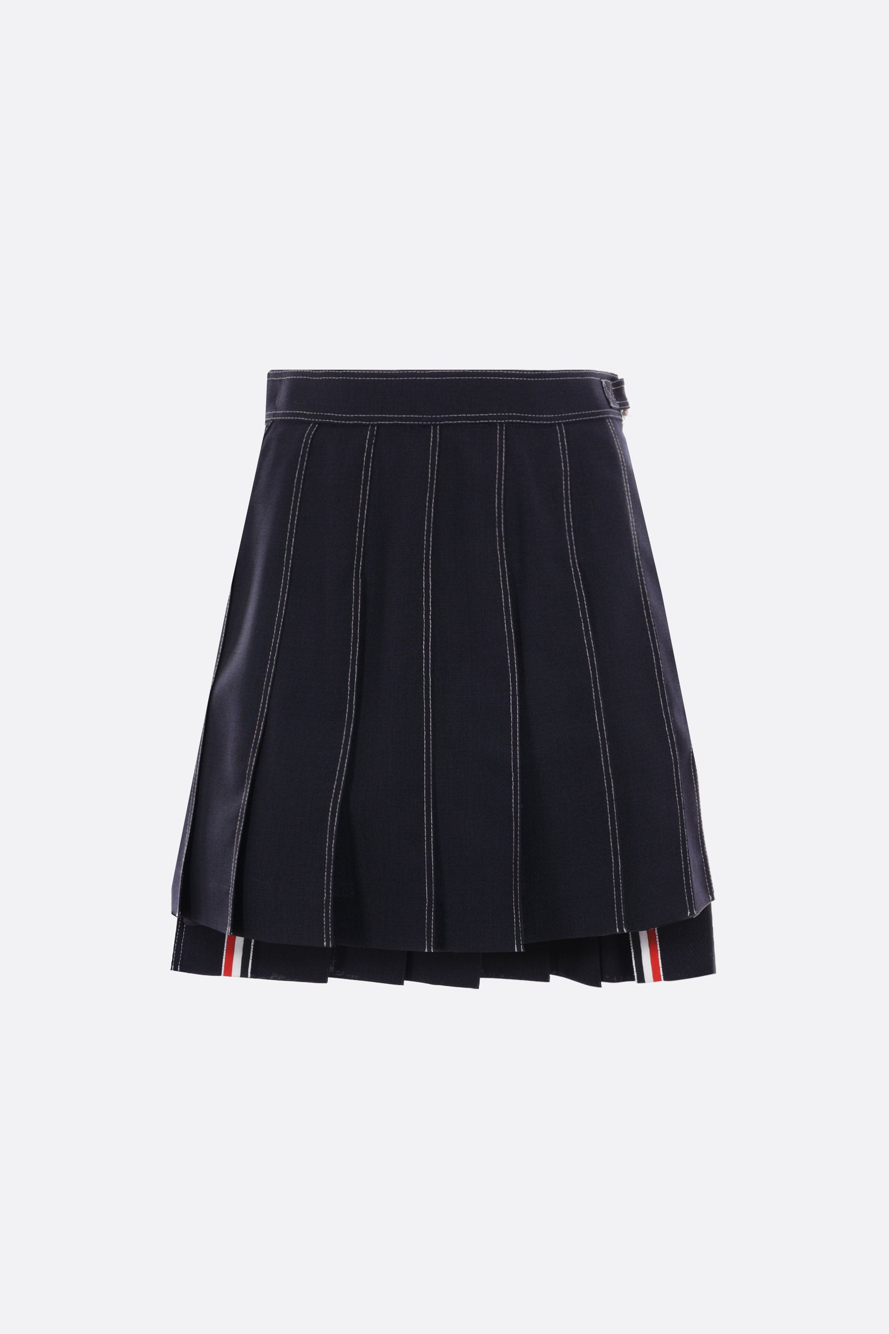 pleated wool miniskirt