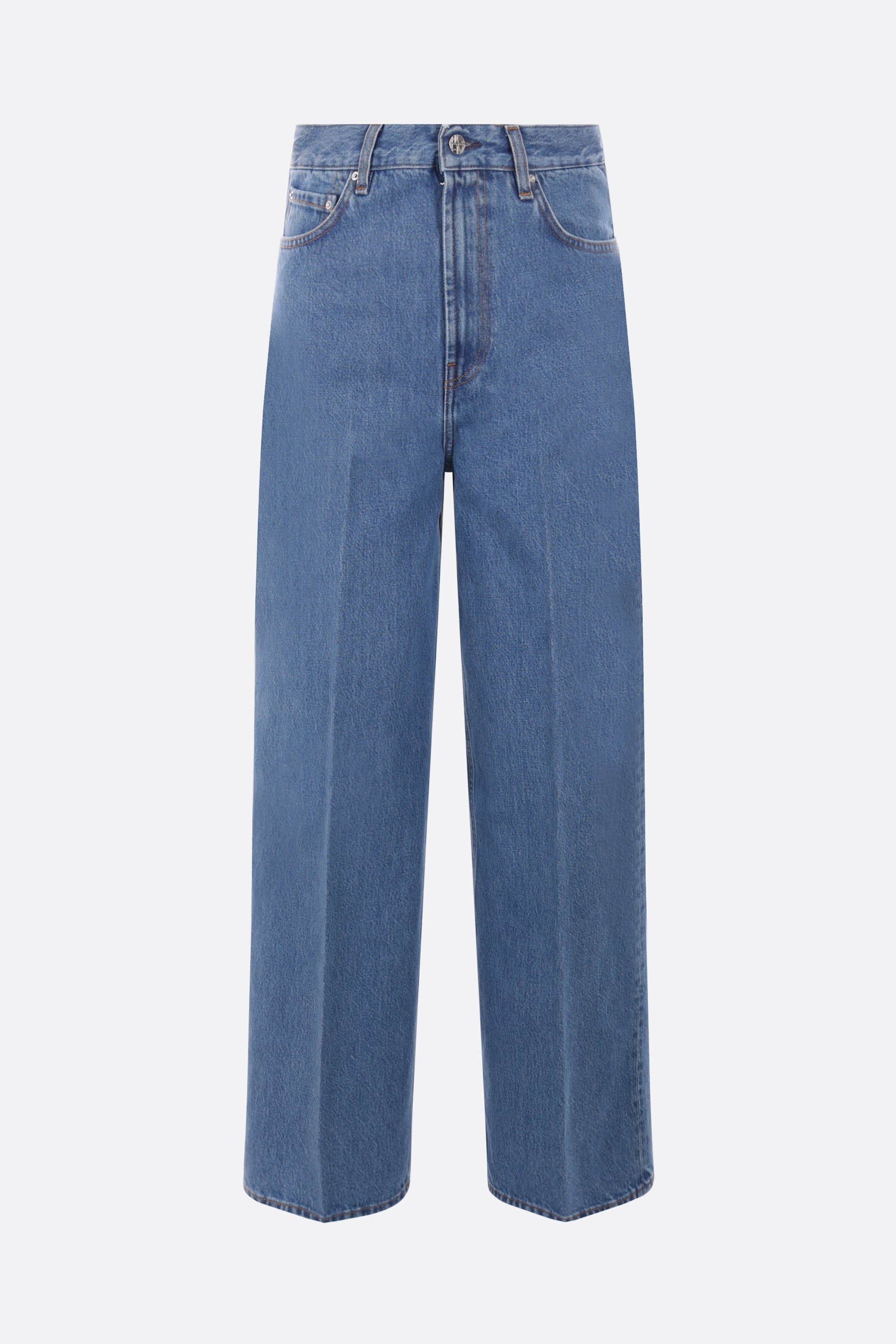 jeans a gamba larga in denim organico