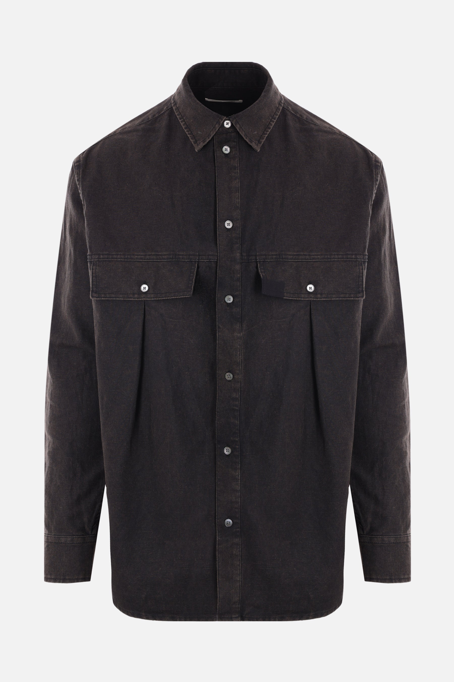 Nico Pleated cotton and linen shirt