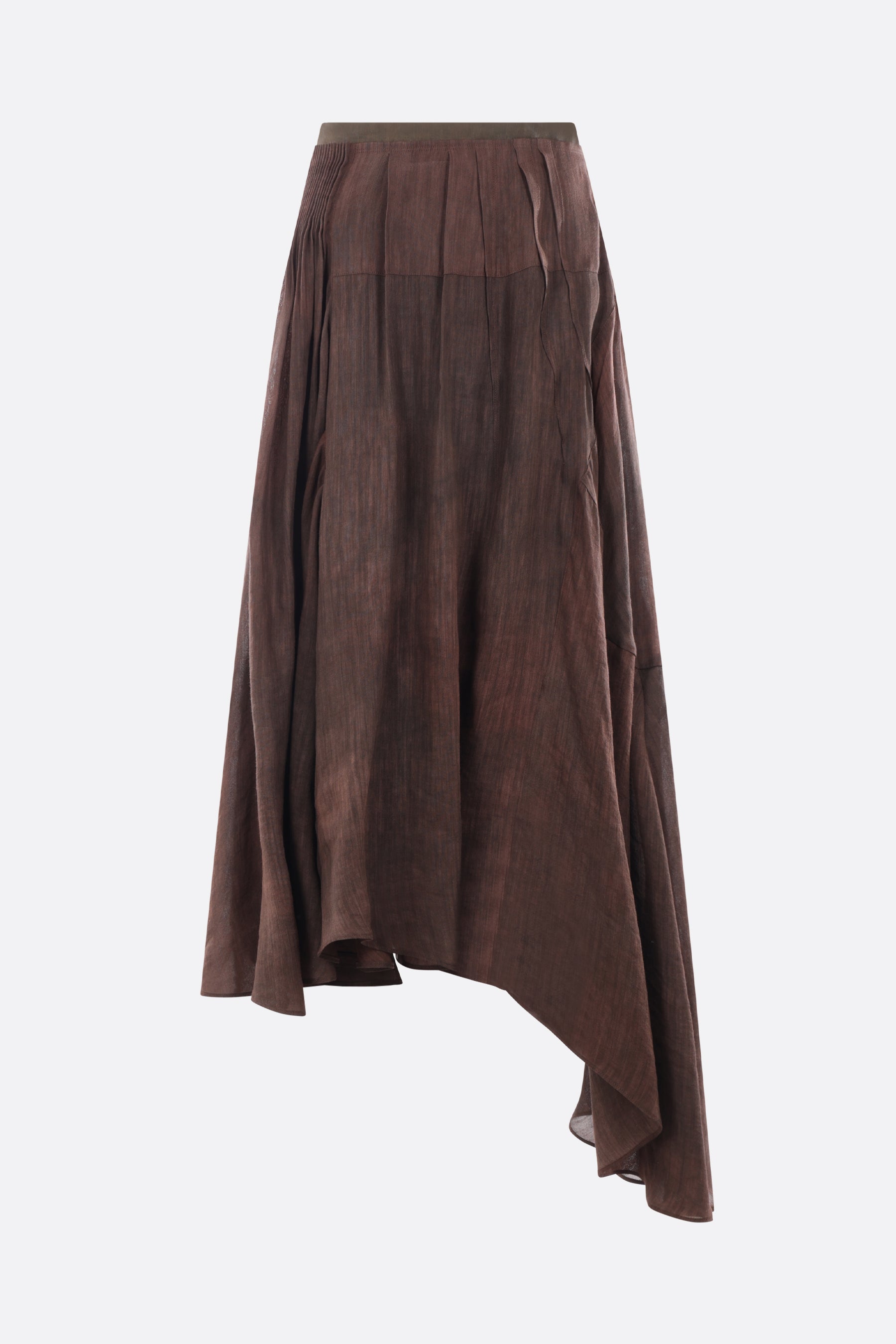 ramie blend asymmetric skirt