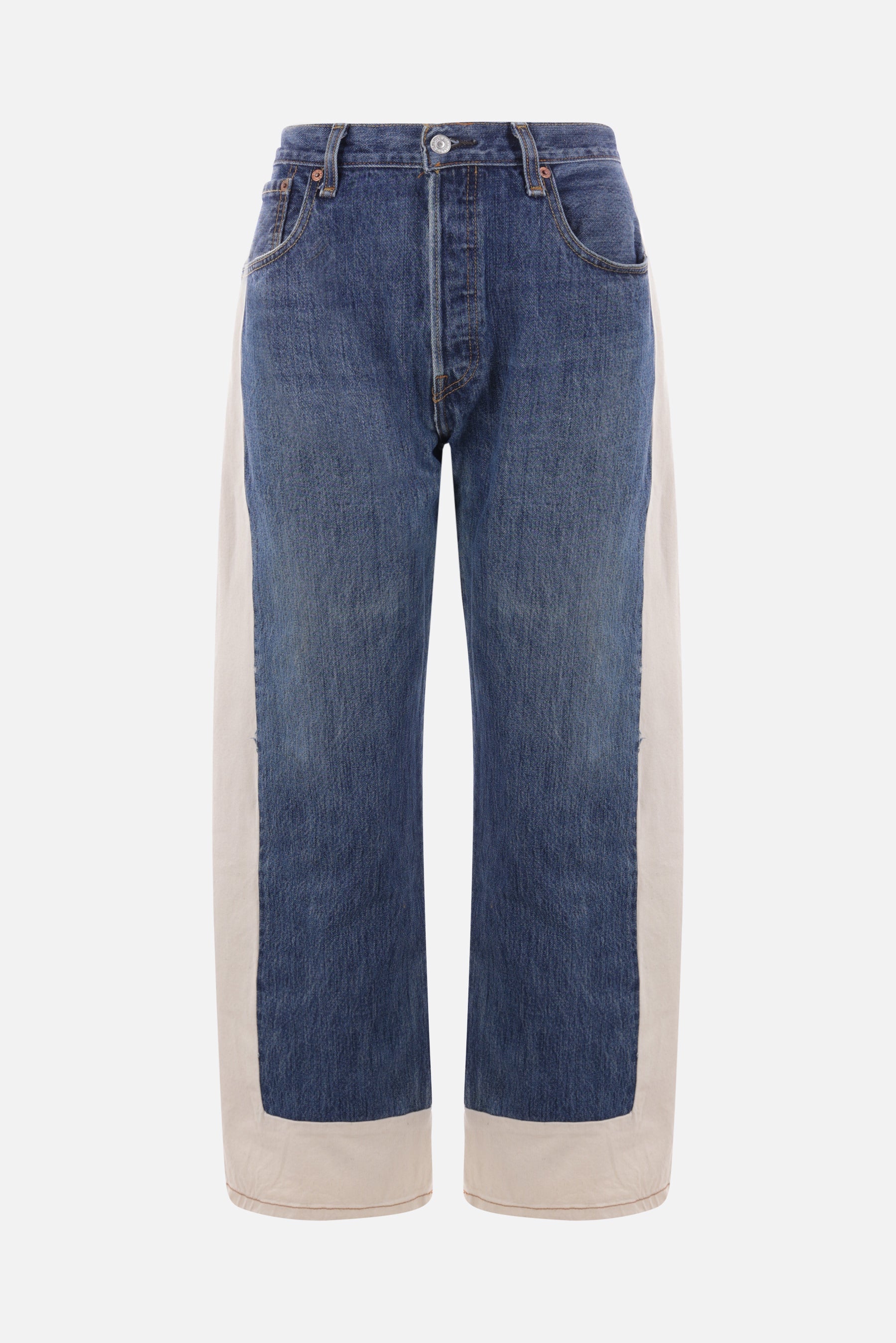 jeans cropped Reworked in denim vintage rigenerato