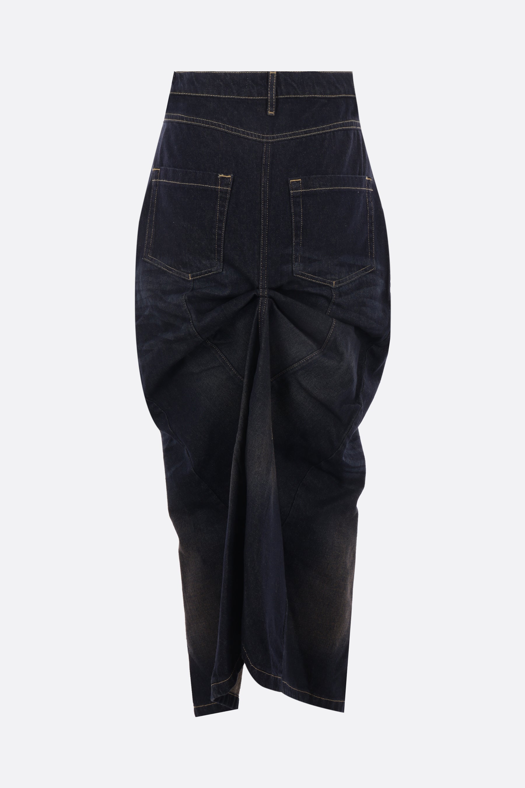 reversed-effect denim mermaid skirt