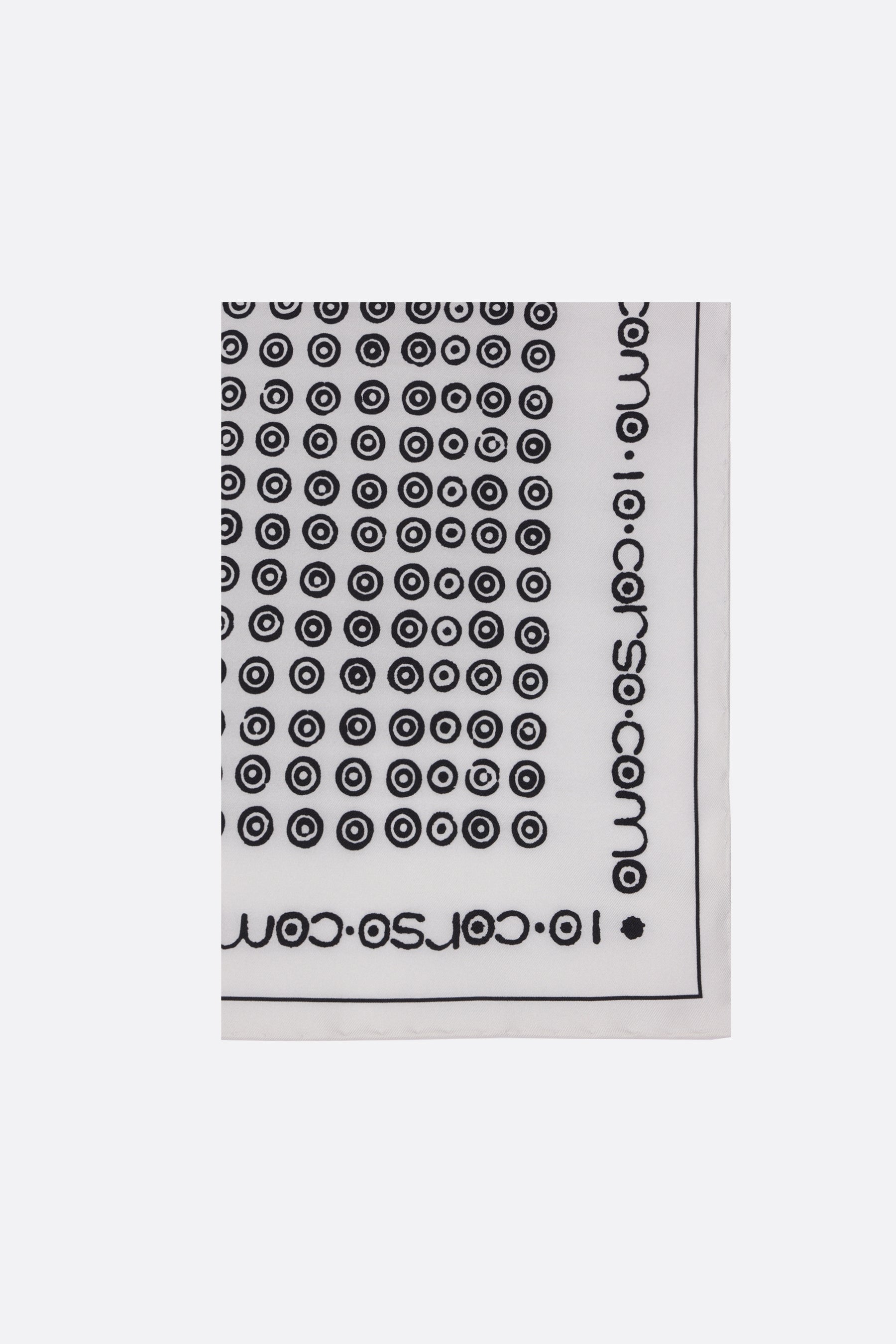 silk foulard with logo print