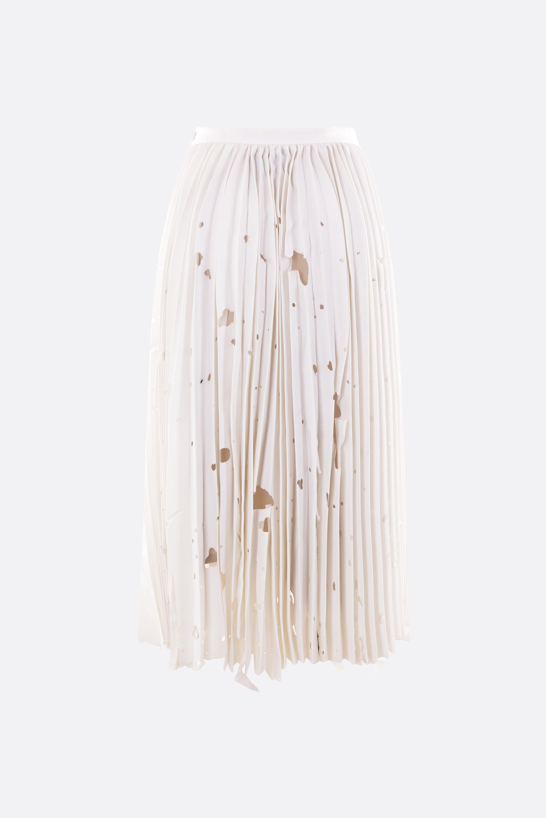 worn-out twill pleated skirt