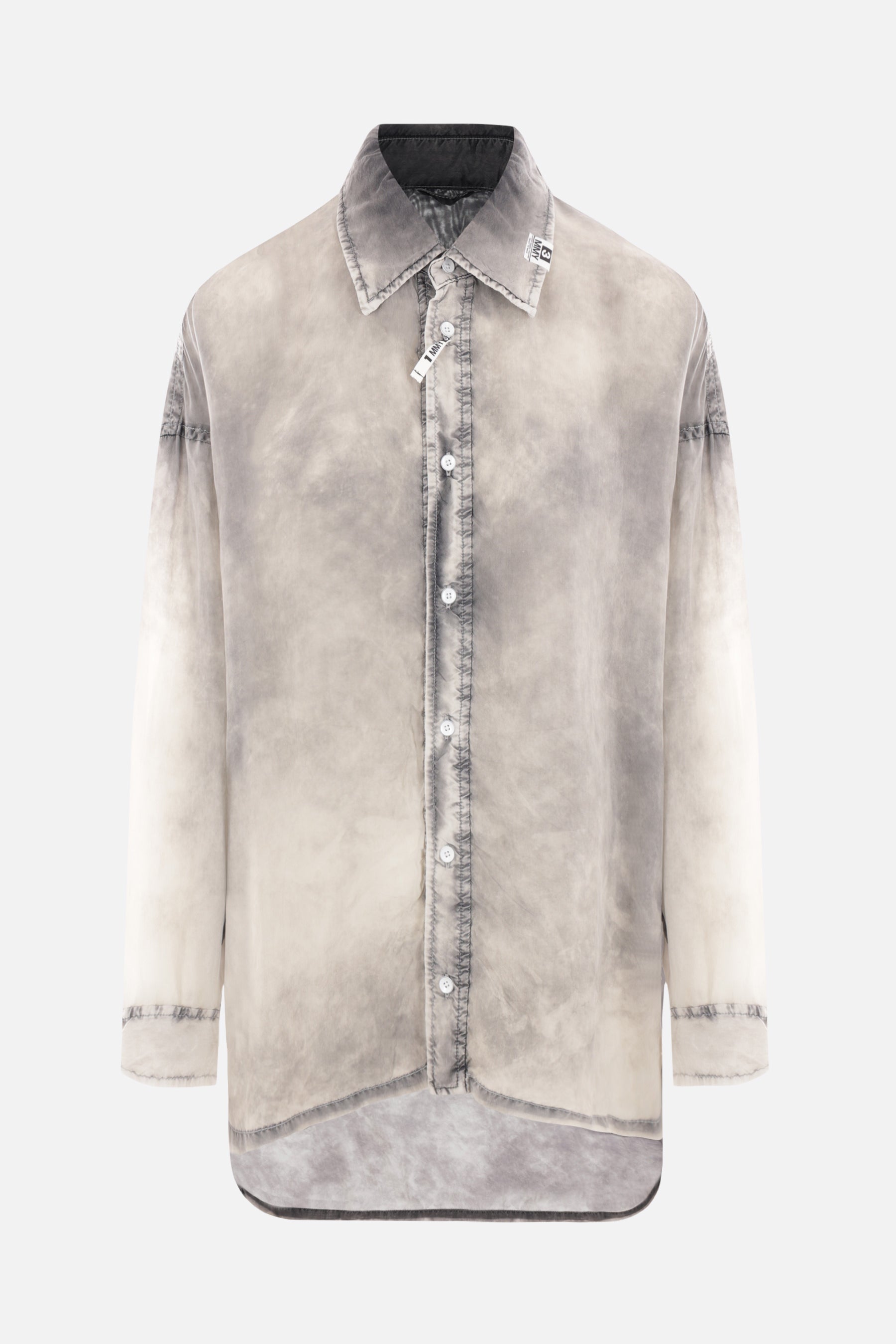 vintage-effect twill oversize shirt