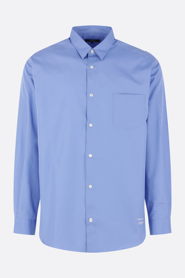 poplin shirt with logo embroidery