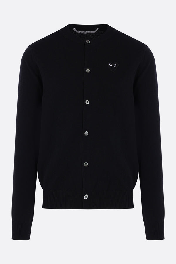 wool cardigan with Black Heart patch