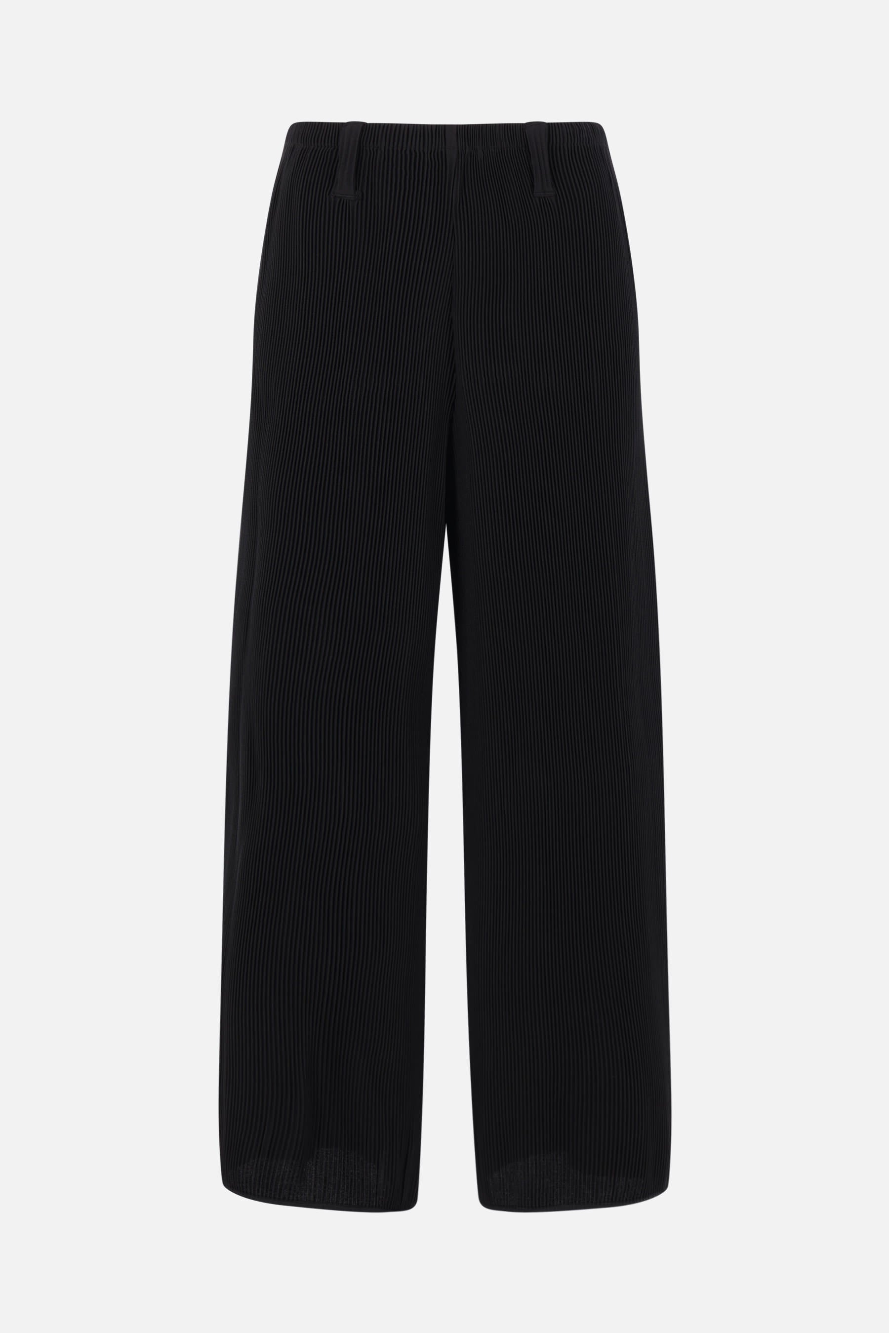 cropped trousers in pleated nylon