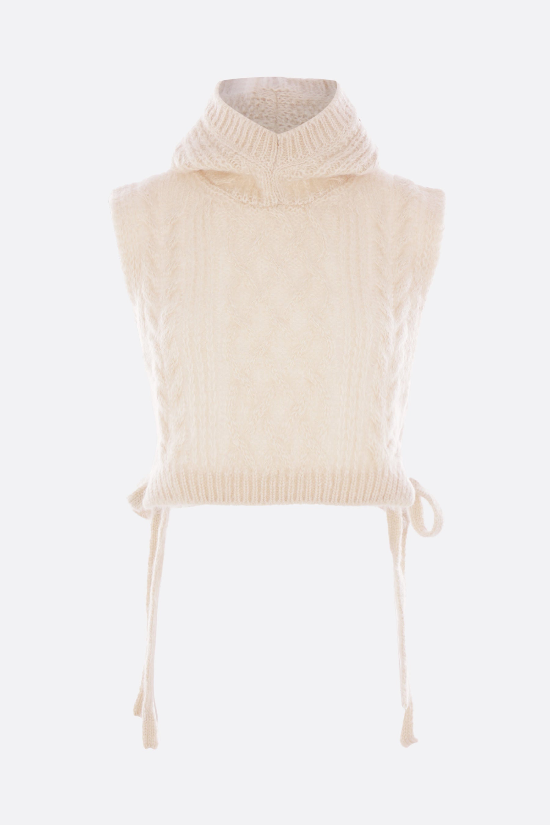 mohair and wool hooded vest