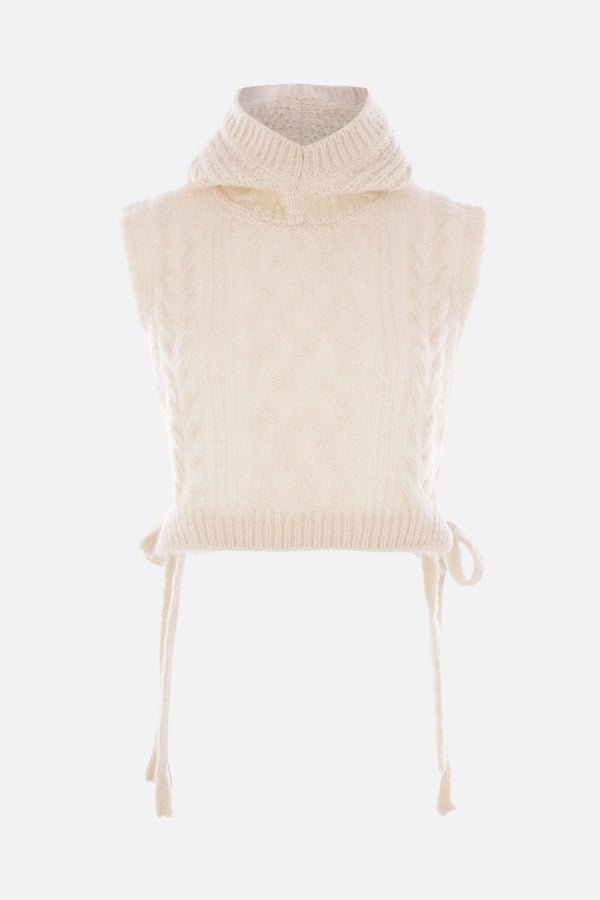 mohair and wool hooded vest