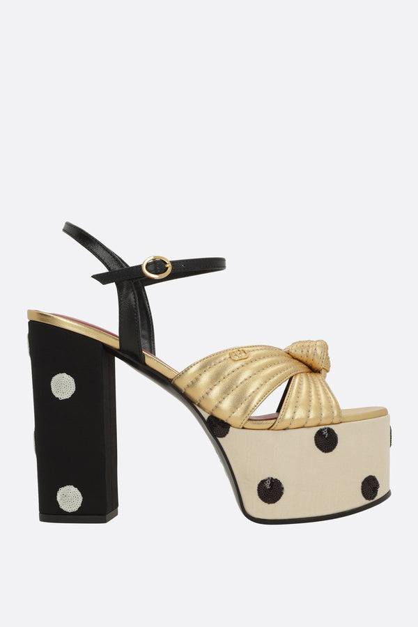 Crasher platform sandals in laminated leather
