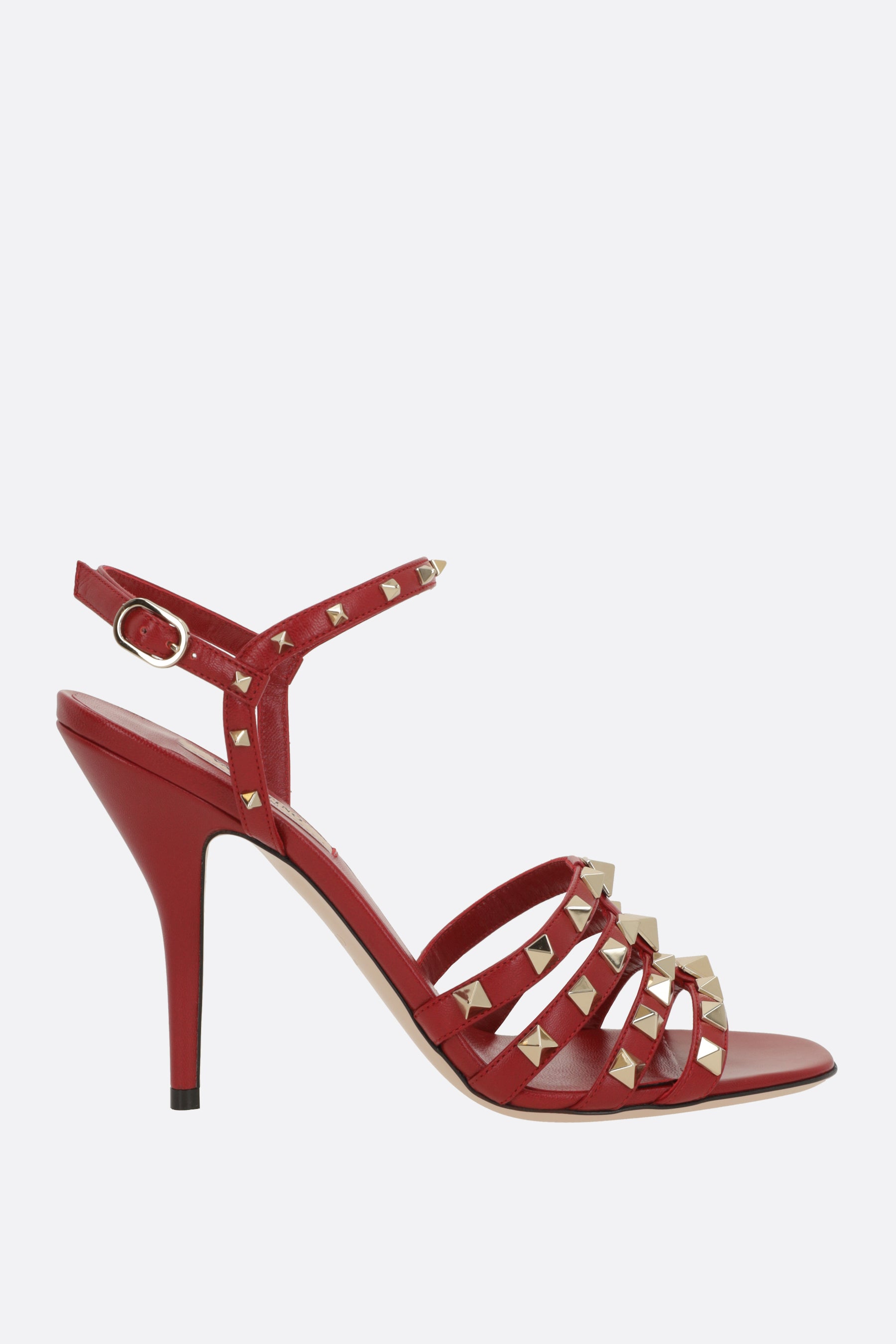 Rockstud sandals in smooth leather