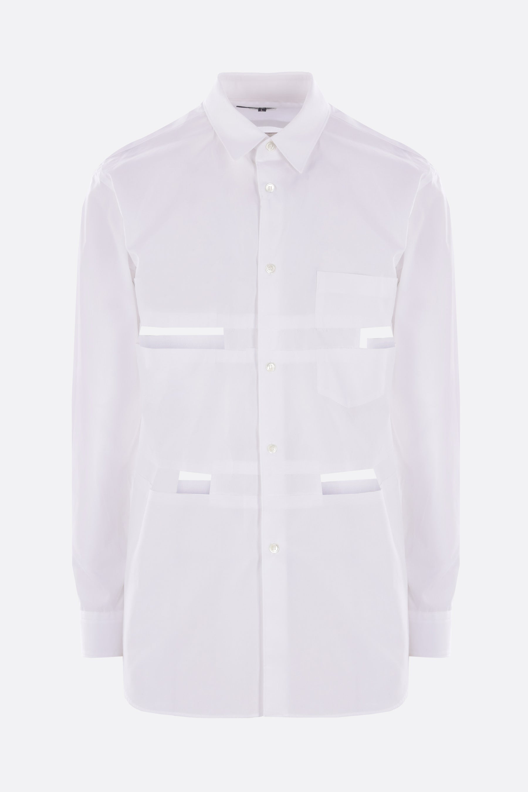 poplin shirt with cut-out details