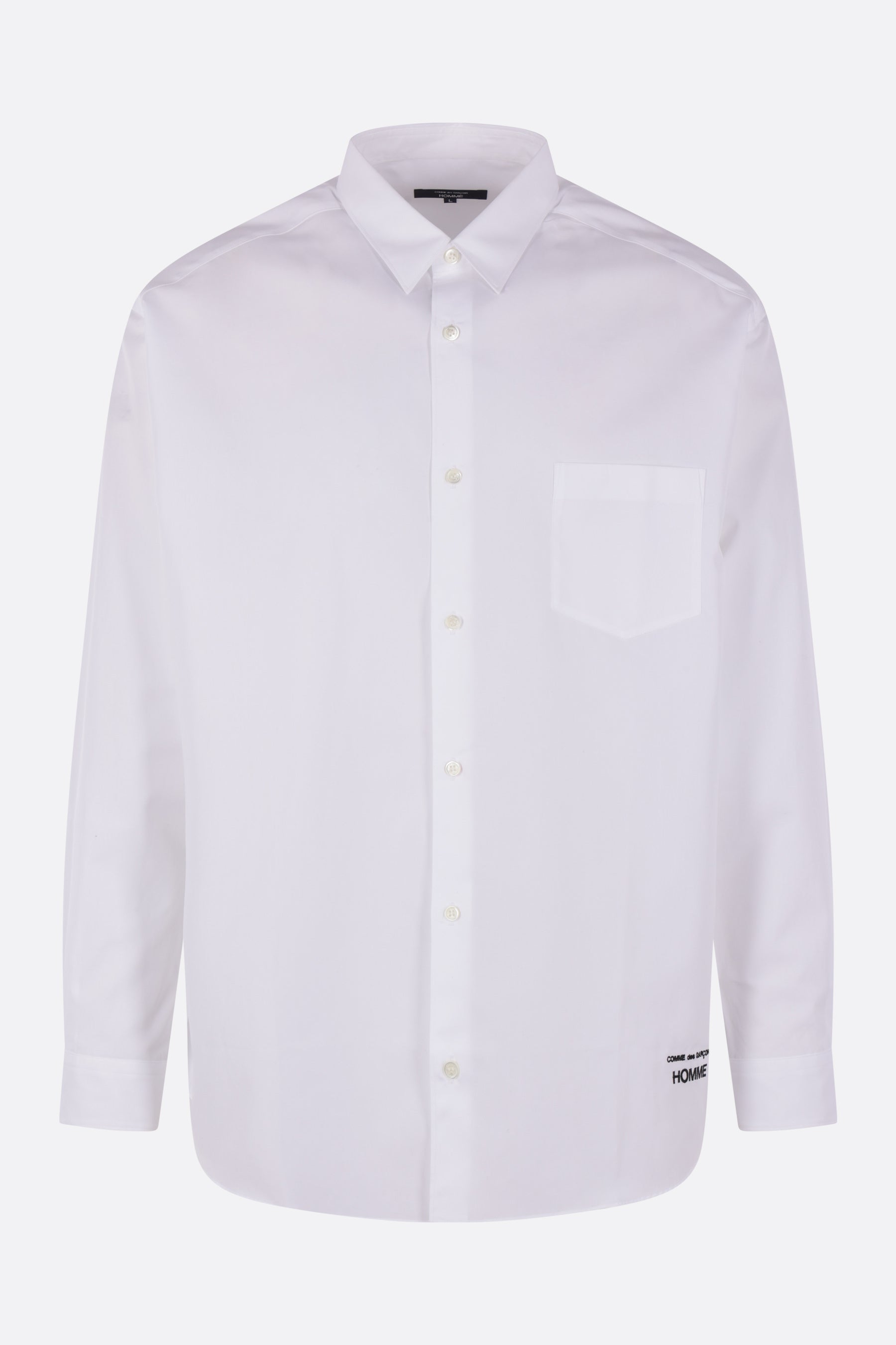 poplin shirt with logo embroidery