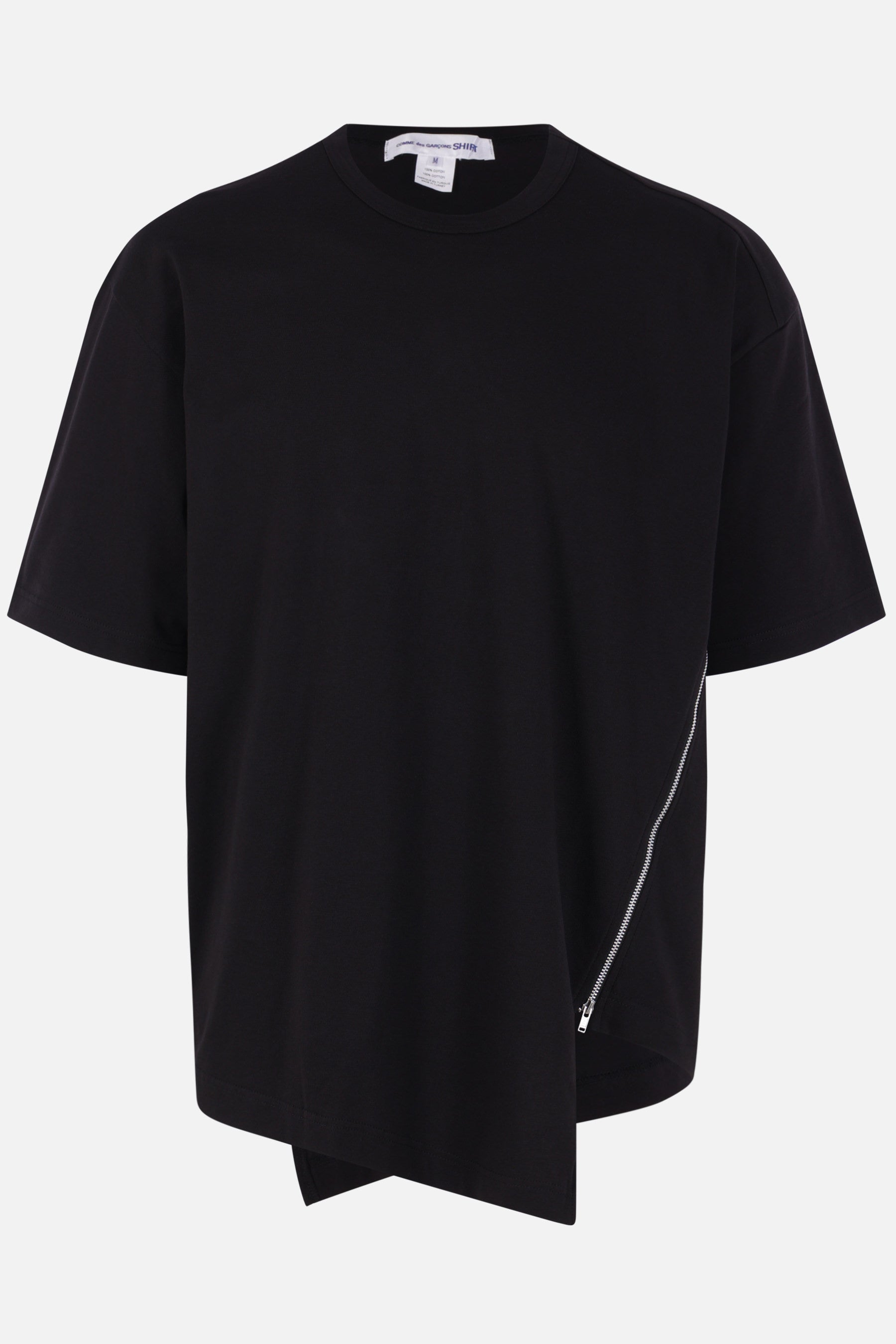 oversize t-shirt in cotton with zip detail