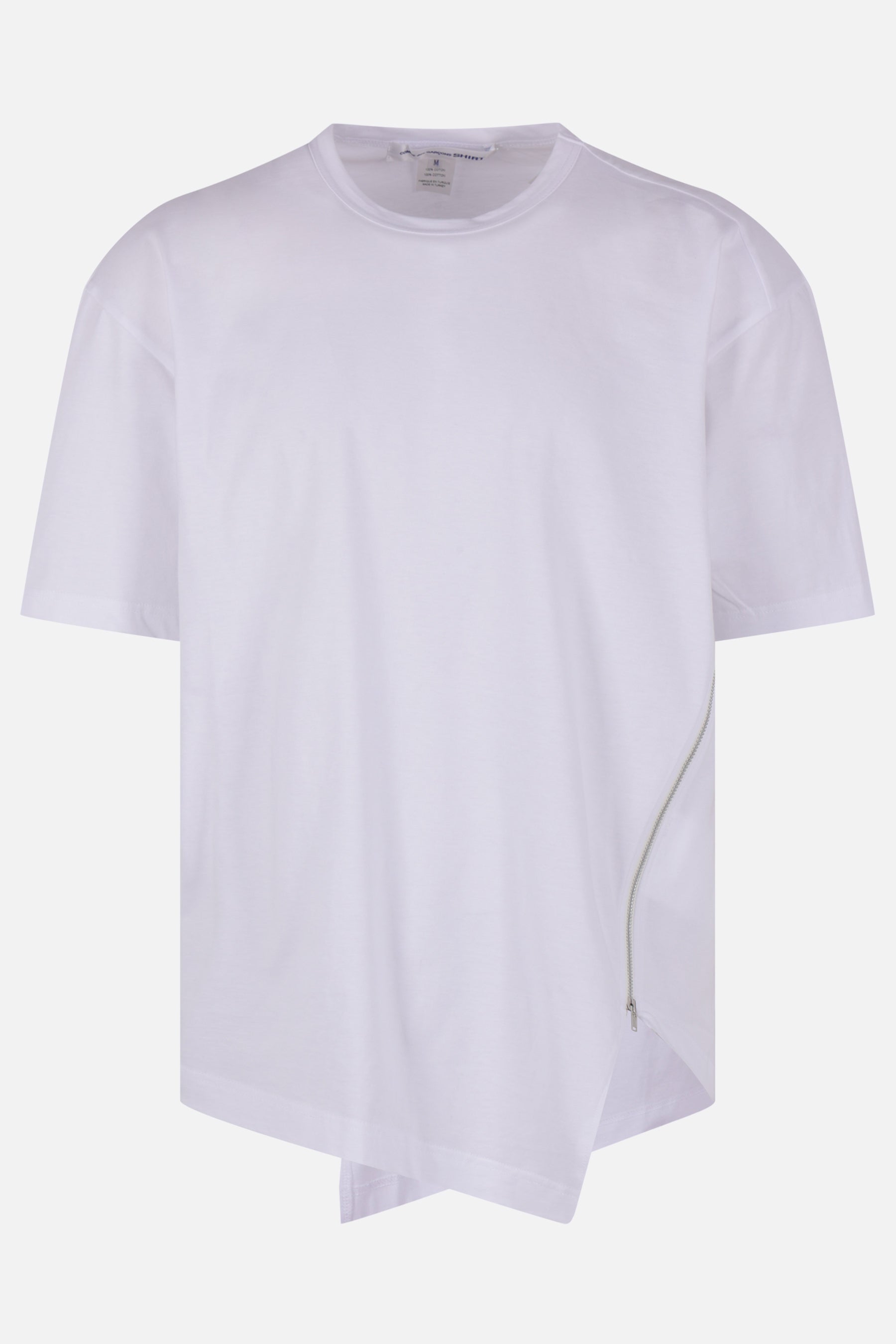 oversize t-shirt in cotton with zip detail