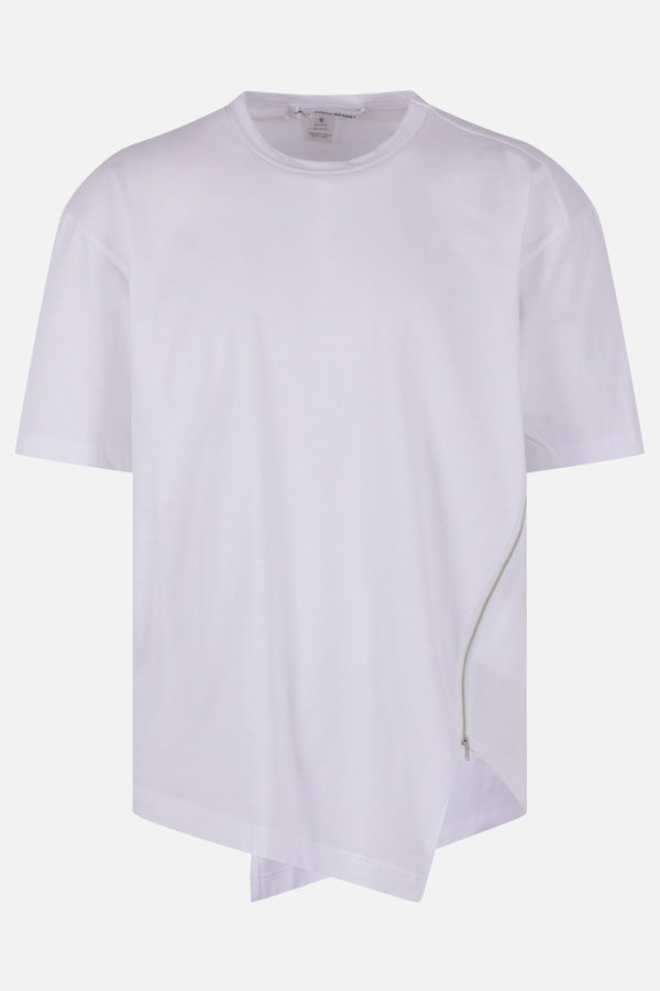 t-shirt oversize in cotone con zip