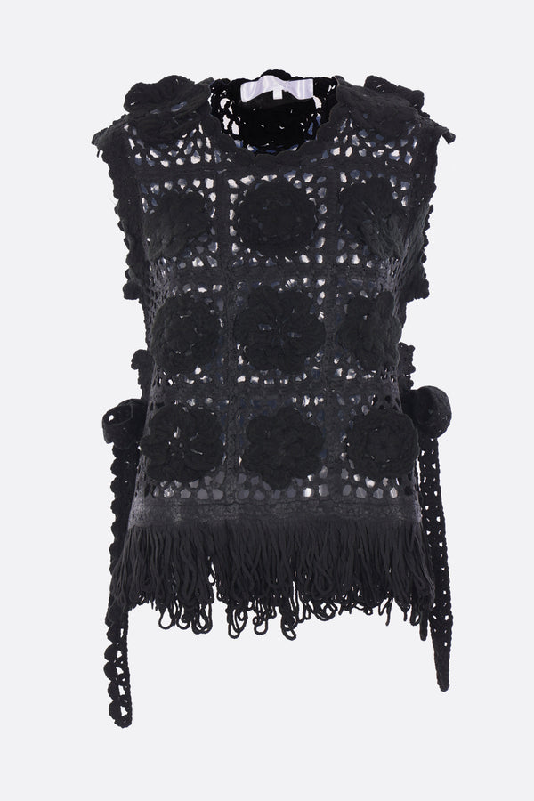 crochet sleeveless top with fringes