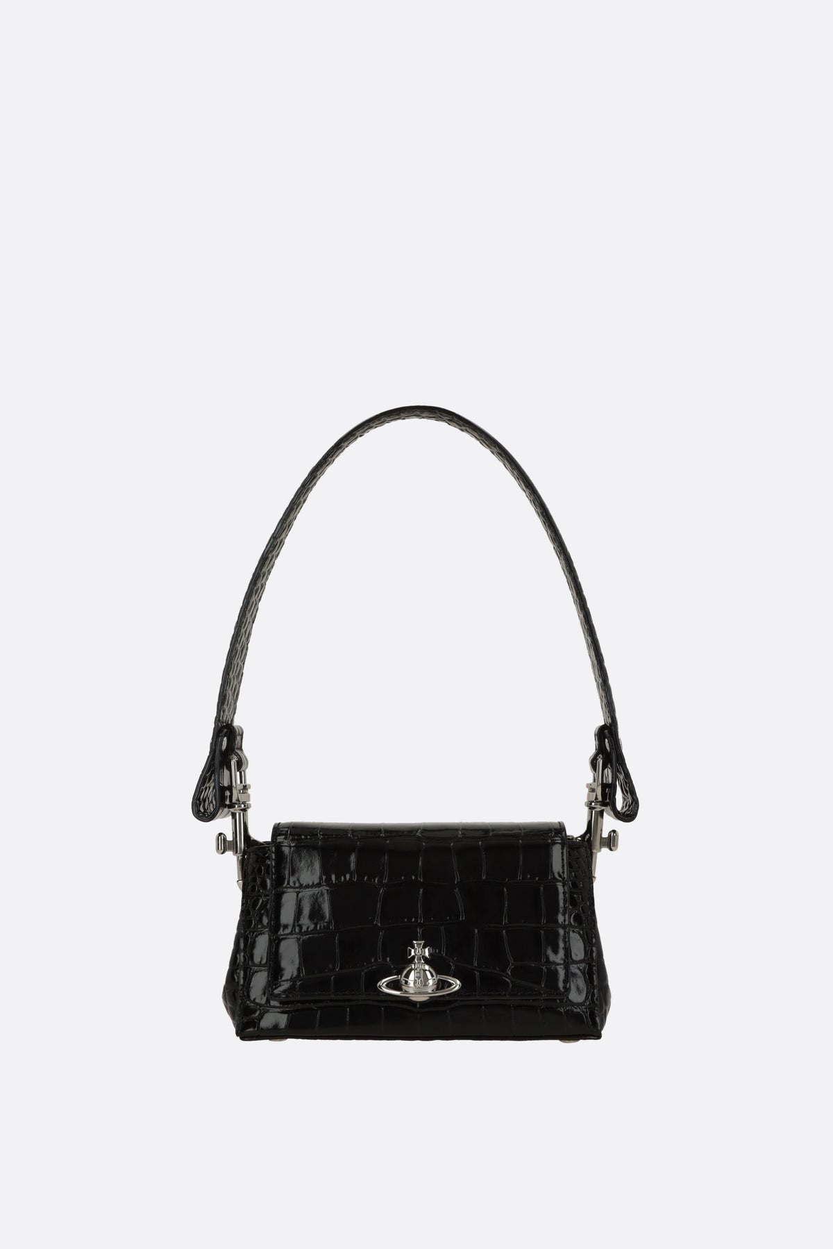 Hazel small shoulder bag in croco-embossed leather