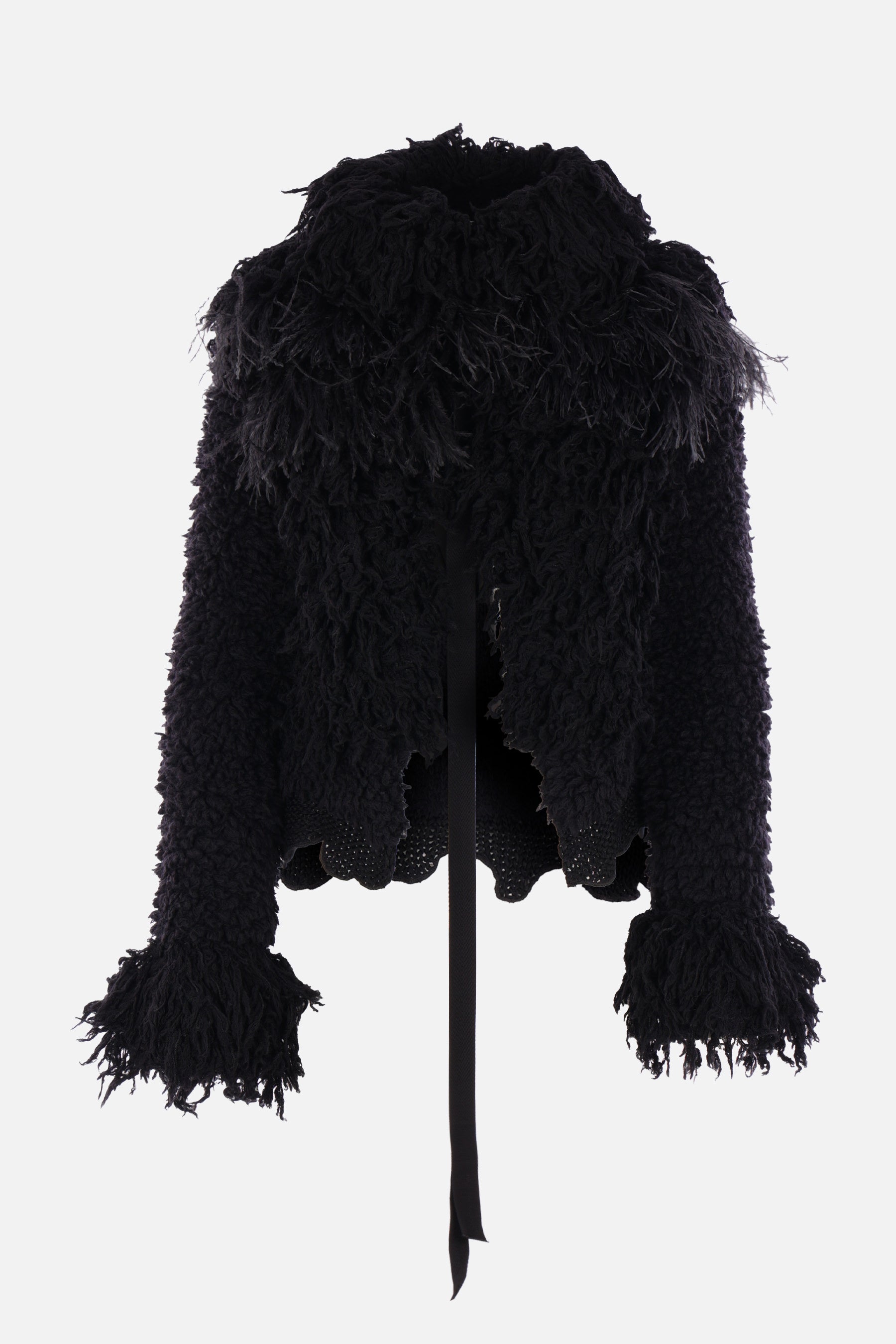 Ieke knitted jacket with feather detailing