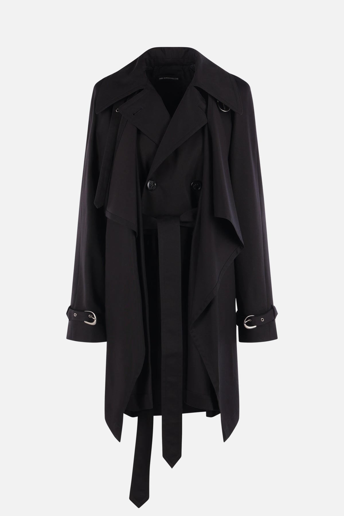 Reppa draped trench coat in twill