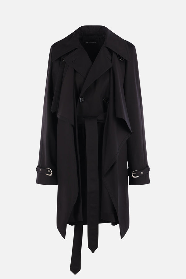 Reppa draped trench coat in twill