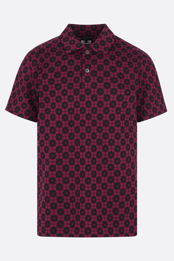 jersey polo shirt with geometric print