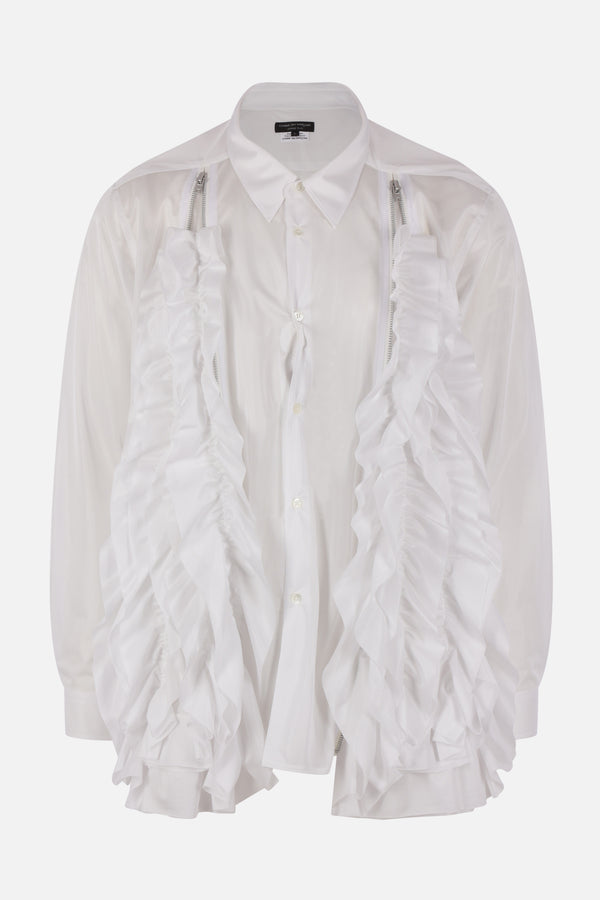 technical jersey shirt with ruffles