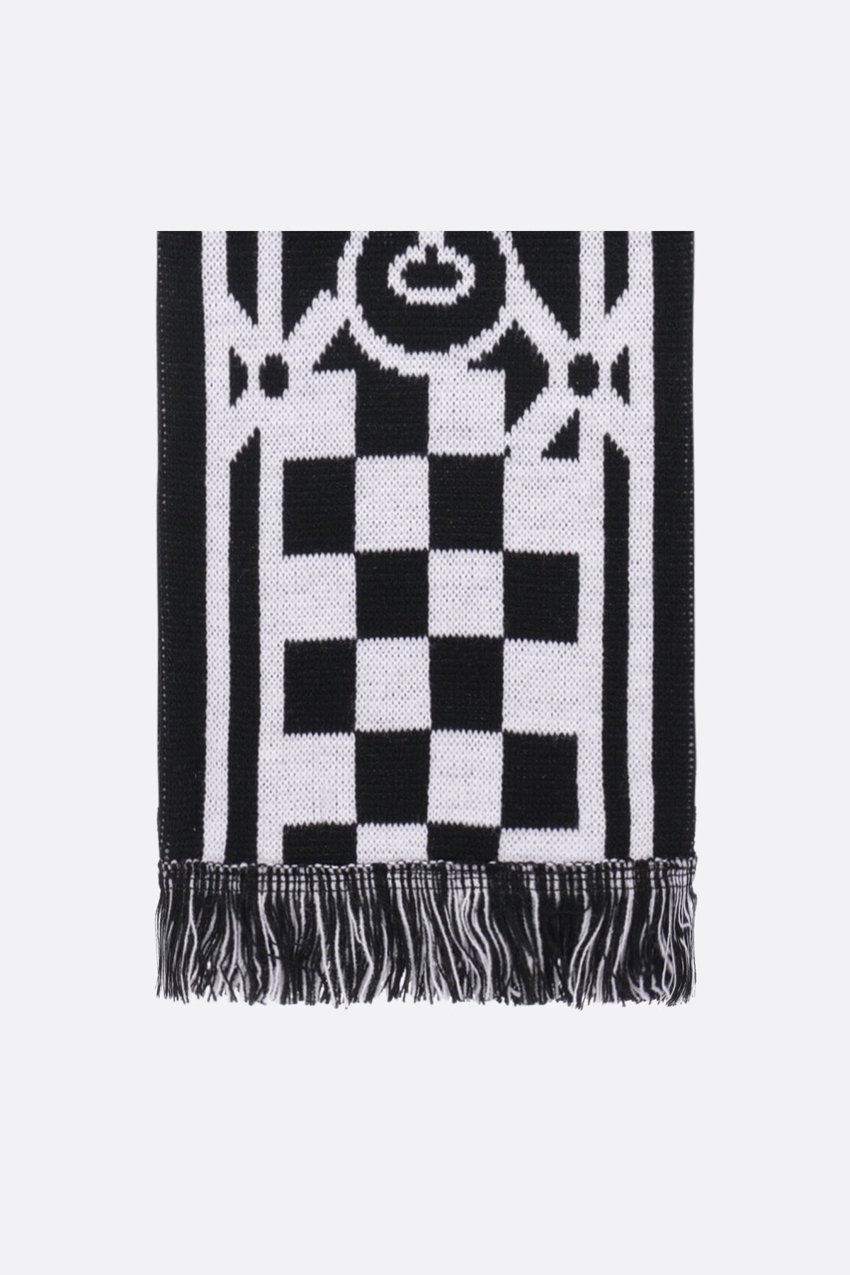 knit scarf with logo intarsia