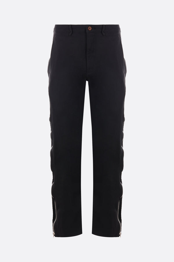 technical twill straight-leg pants with zip-up