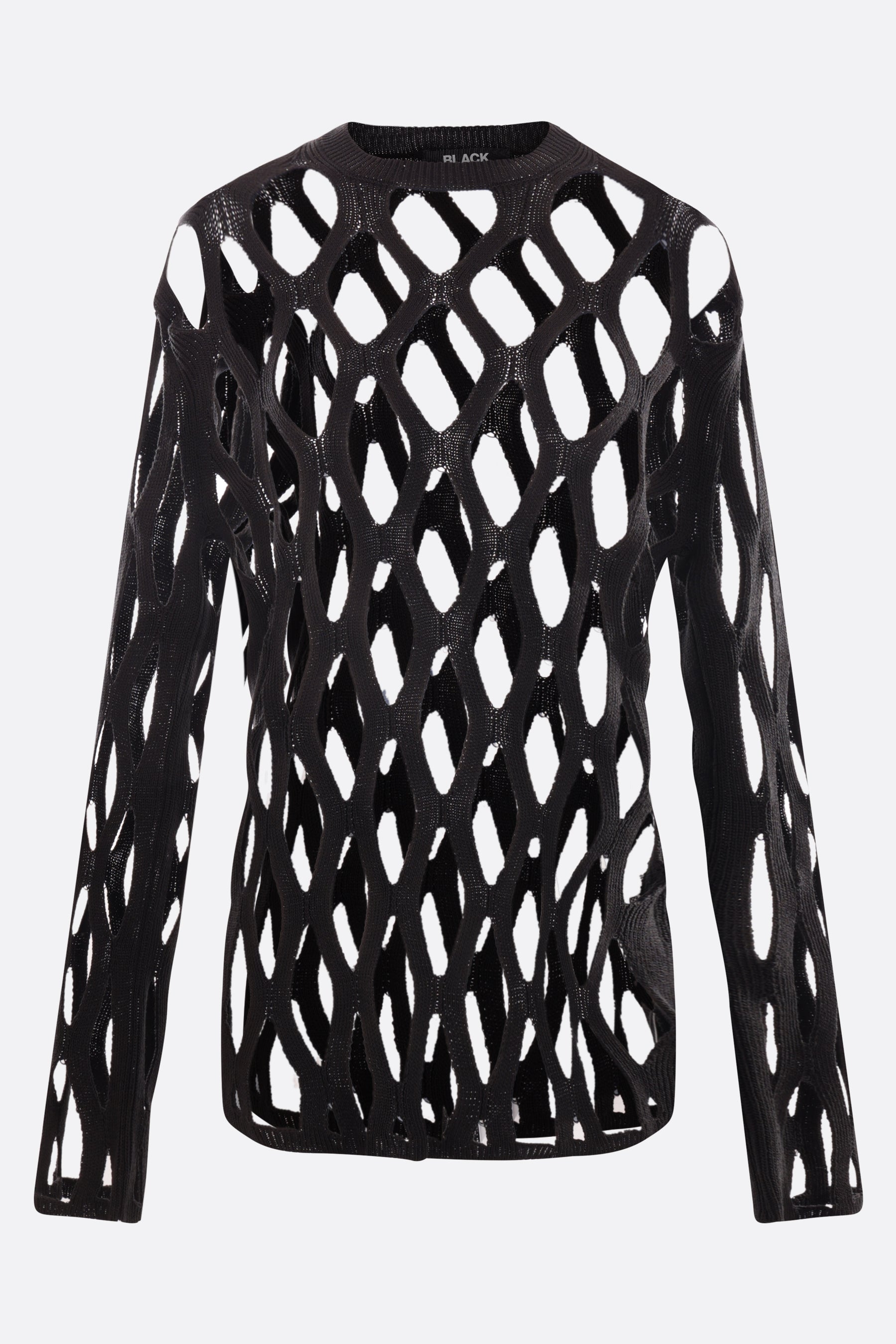 perforated technical knit pullover