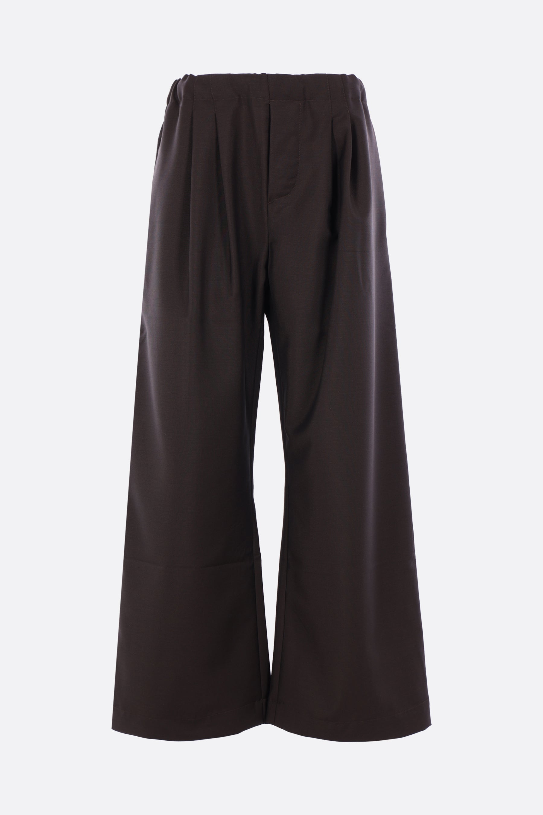 wide-leg trousers in mohair wool