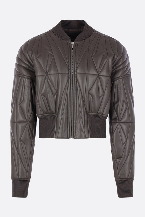 Geocamo cropped jacket in quilted leather