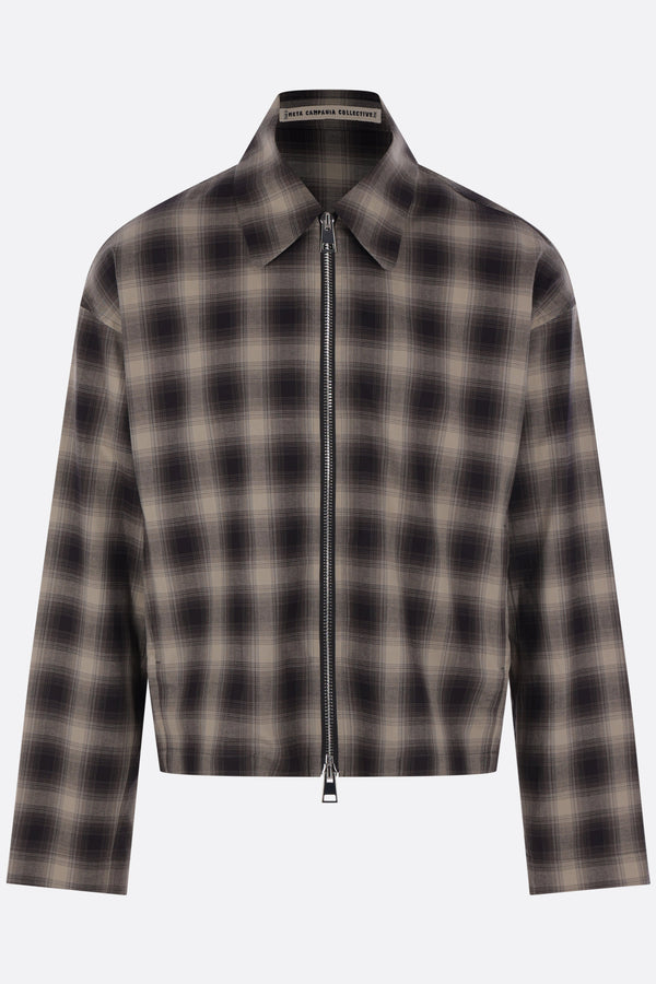 Tino full-zip overshirt in check cotton