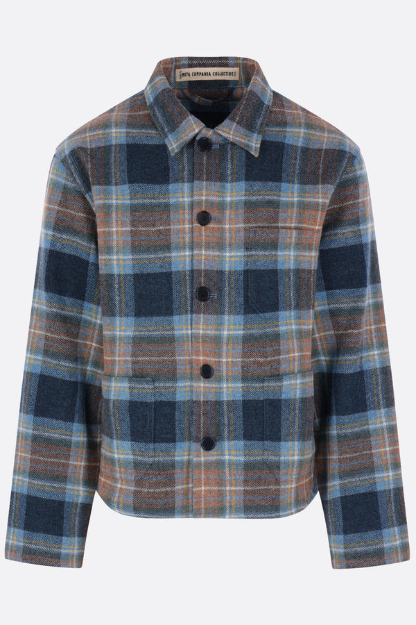Bill cropped workwear jacket in tartan wool