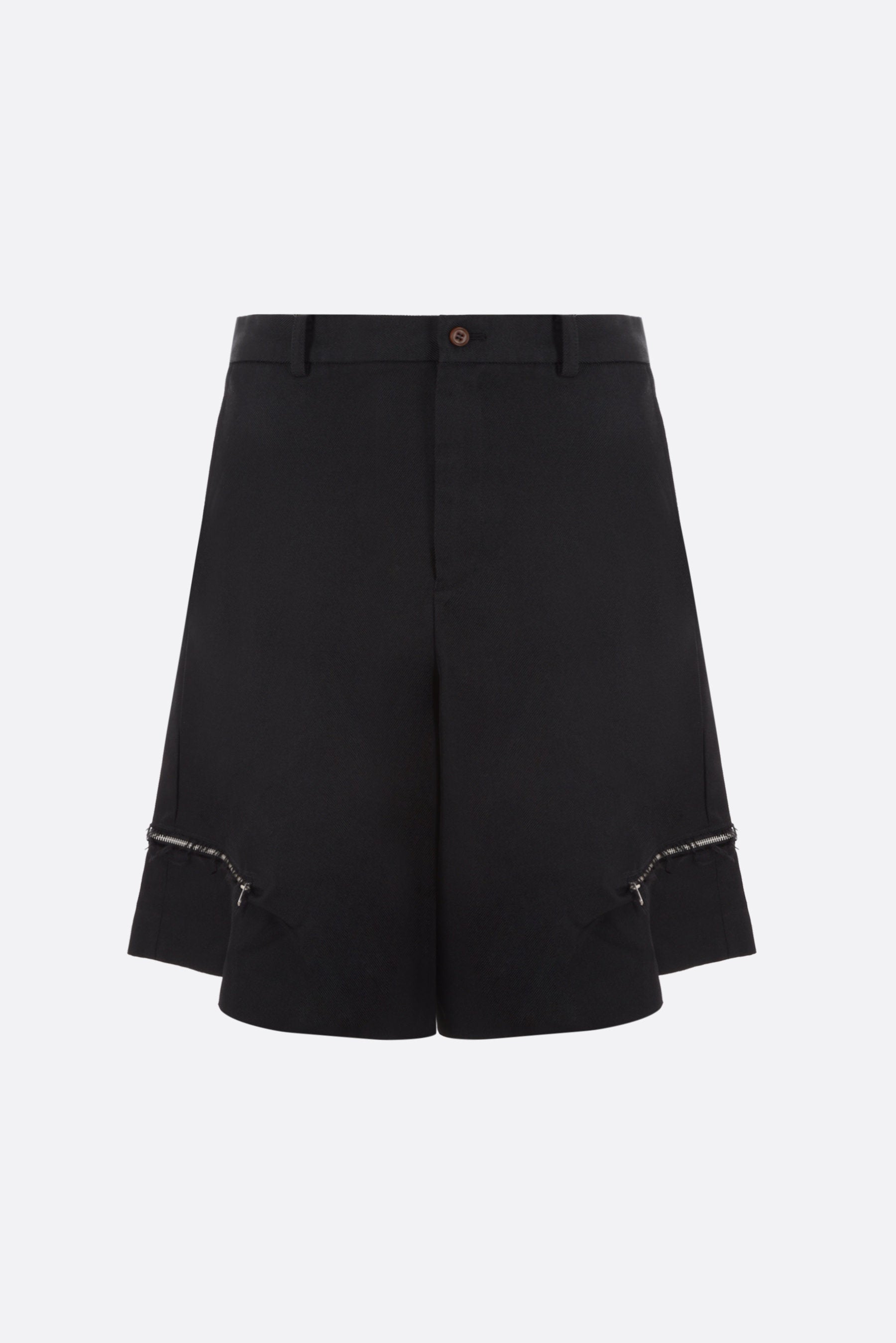 drill shorts with zip