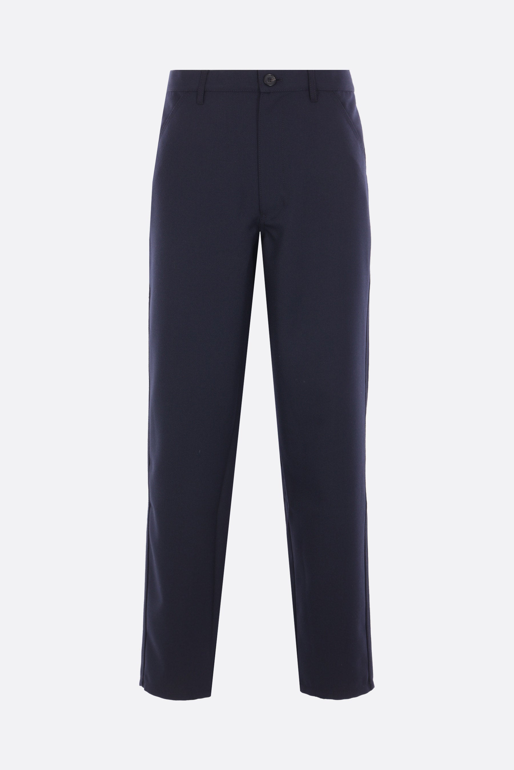 wool blend drill trousers