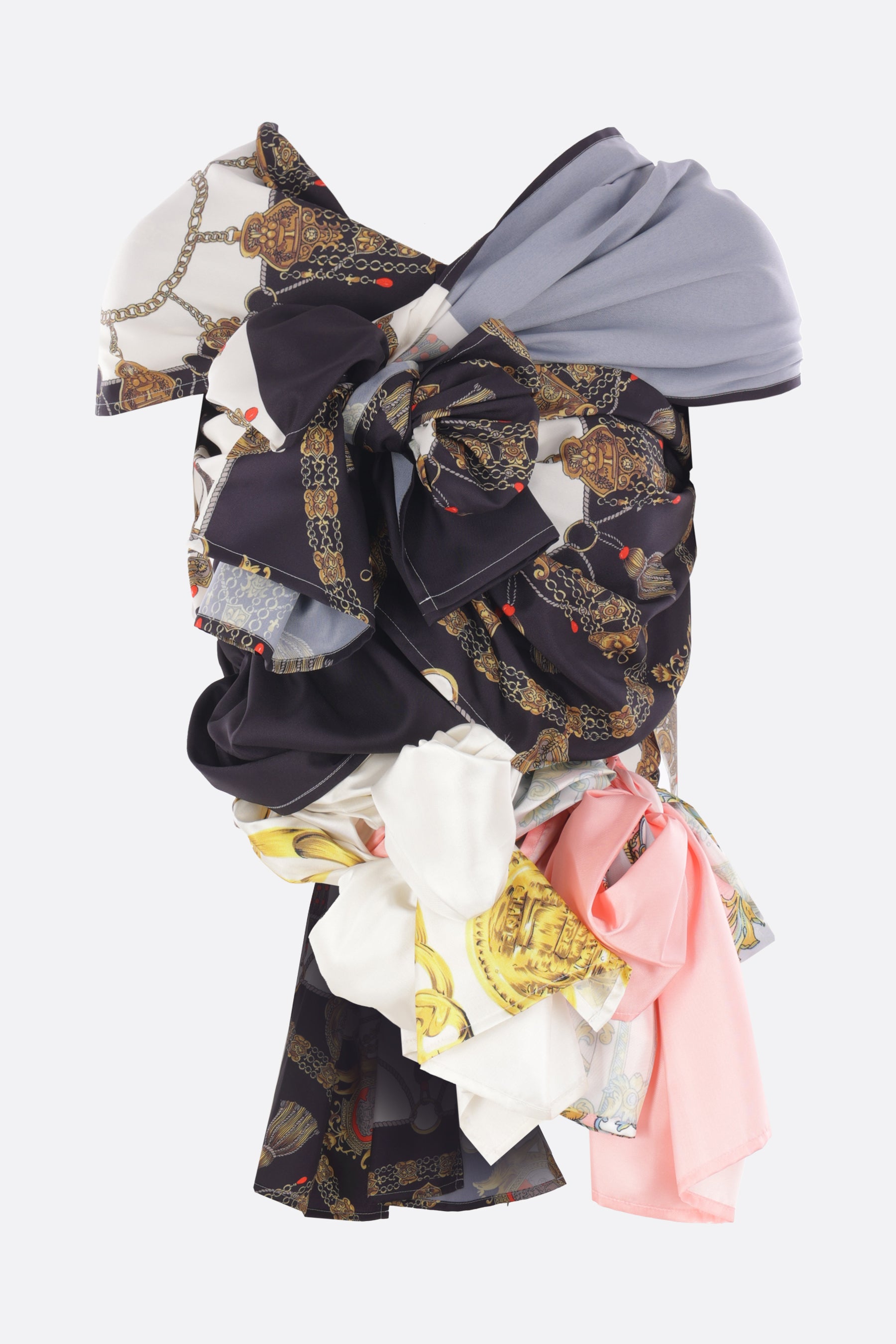 printed twill draped top