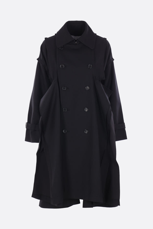 deconstructed trench coat in wool blend