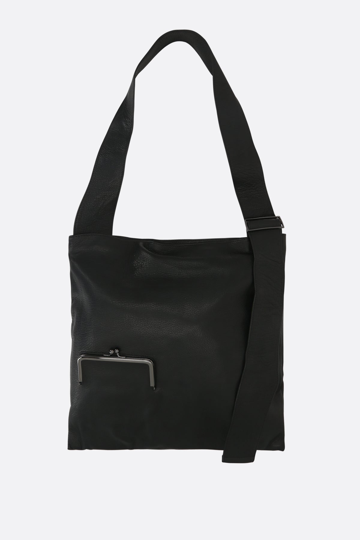 Clasp crossbody bag in grainy leather