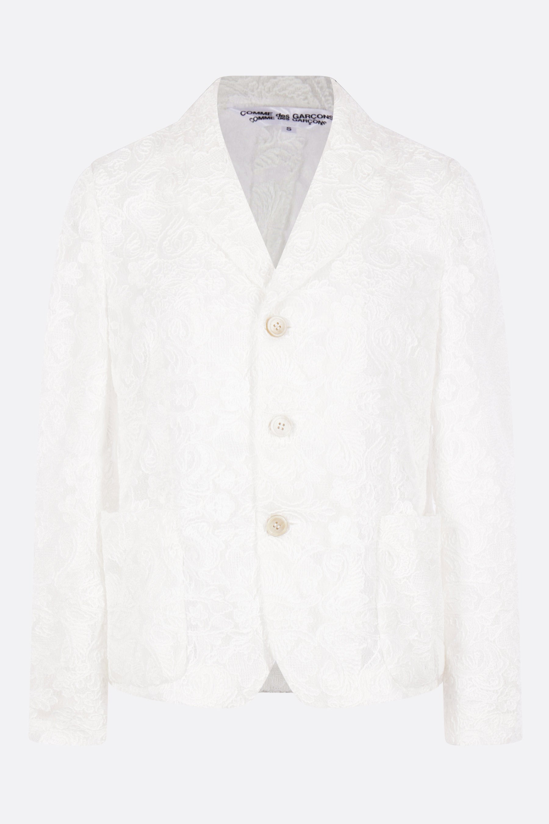 single-breasted jacket in lace