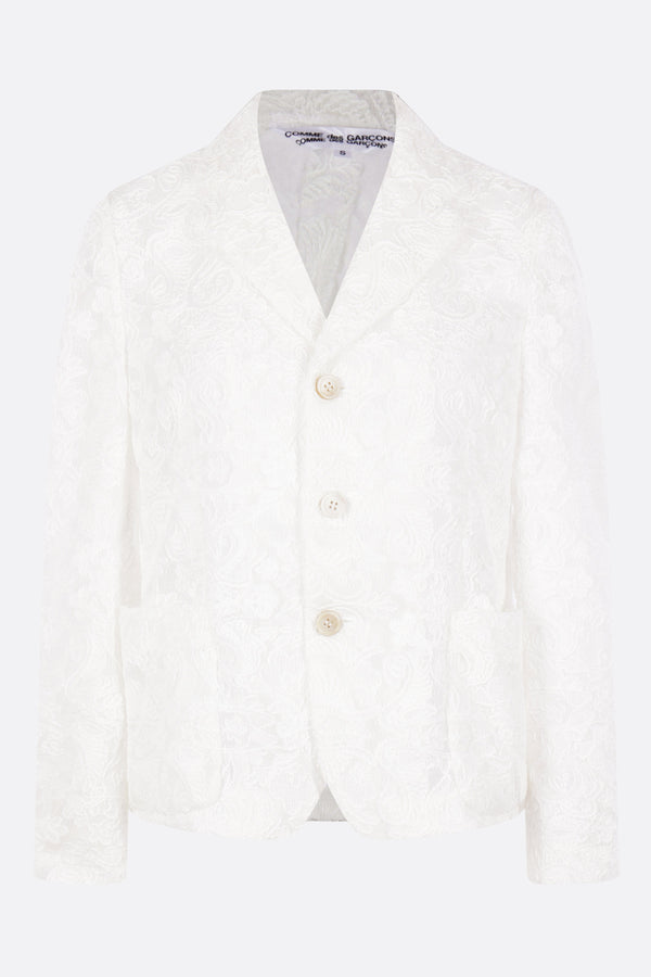 single-breasted jacket in lace