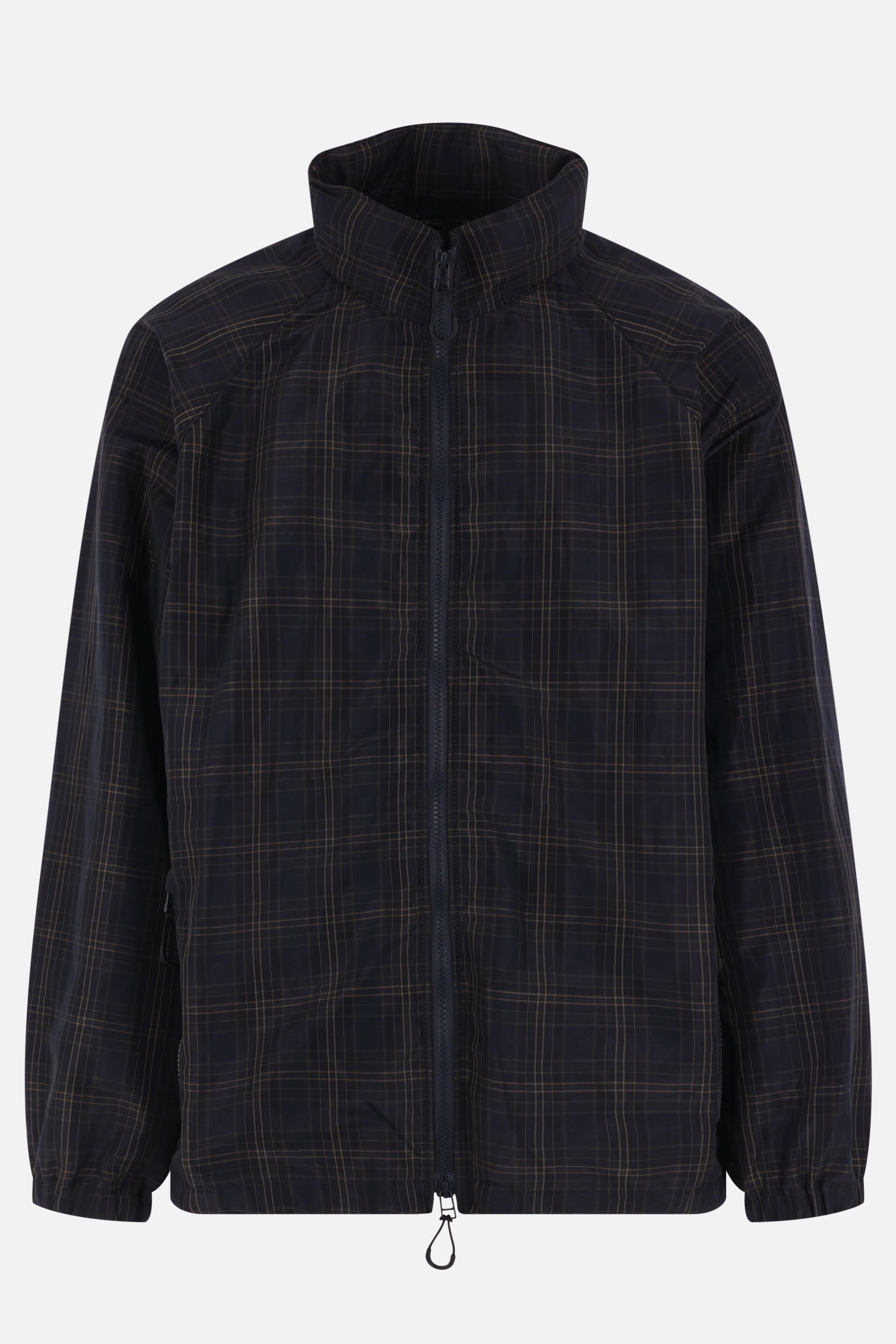 check technical linen jacket